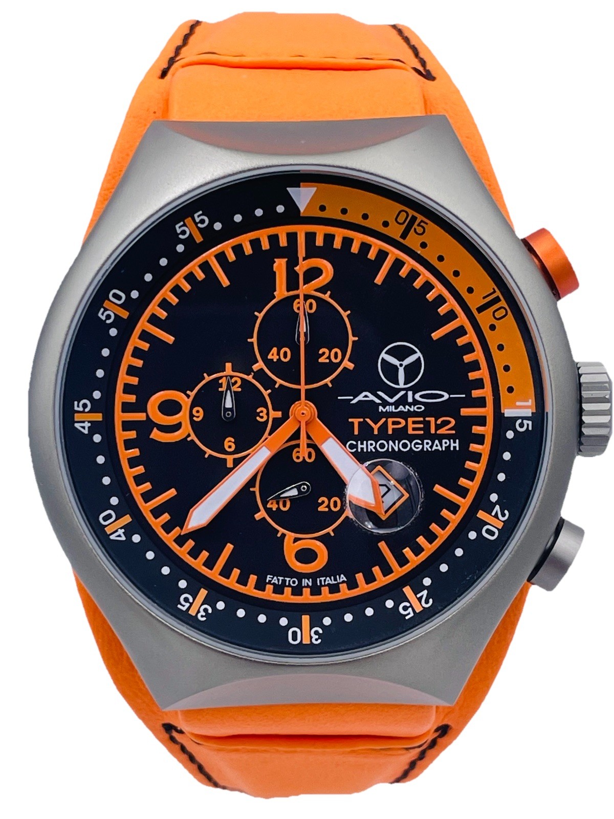Avio Milano Aluminum Watch Made in Italy Chrono 50mm AOO298 Very Discounted New