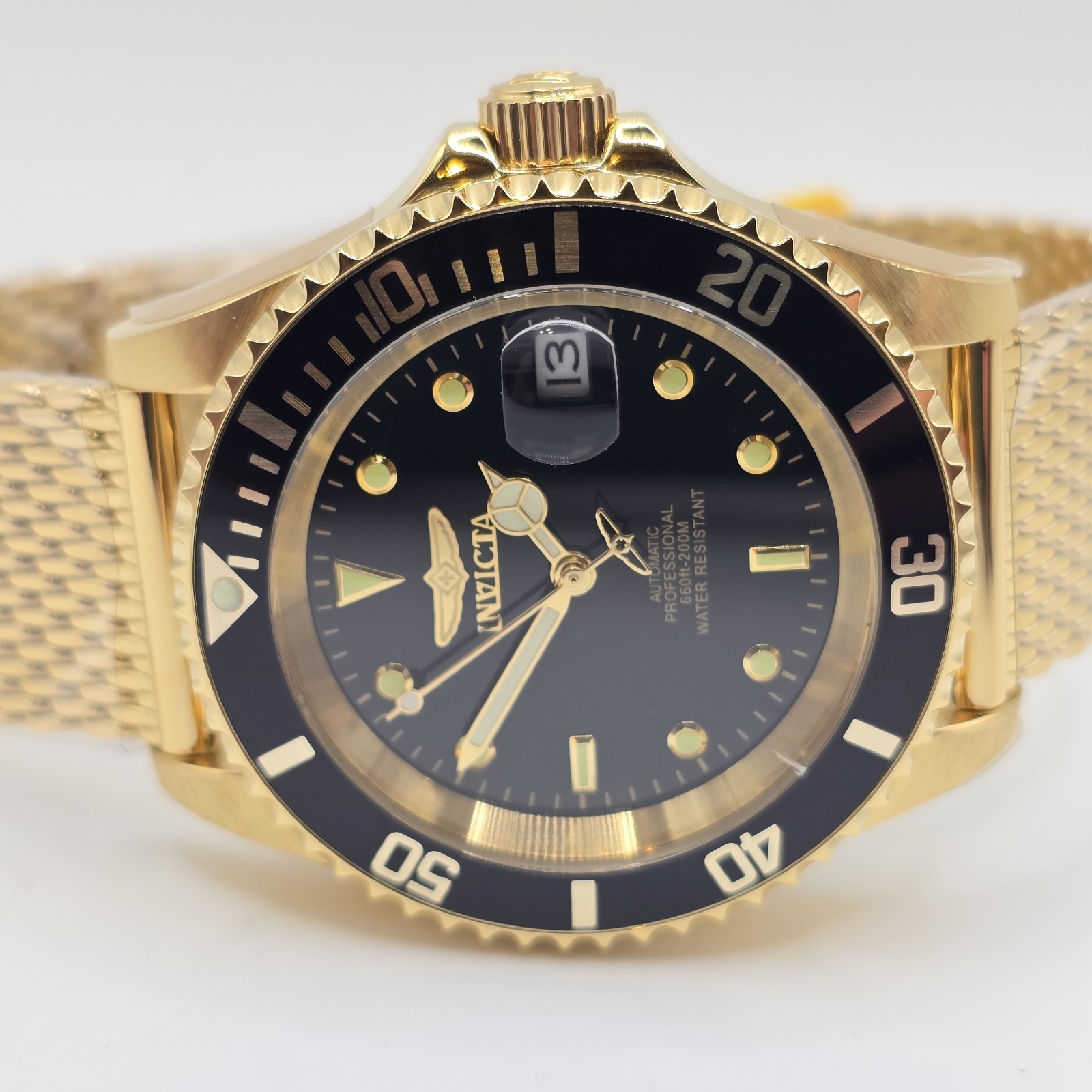 Invicta Men’s Automatic Pro Diver Watch 40mm 47722 Black Gold