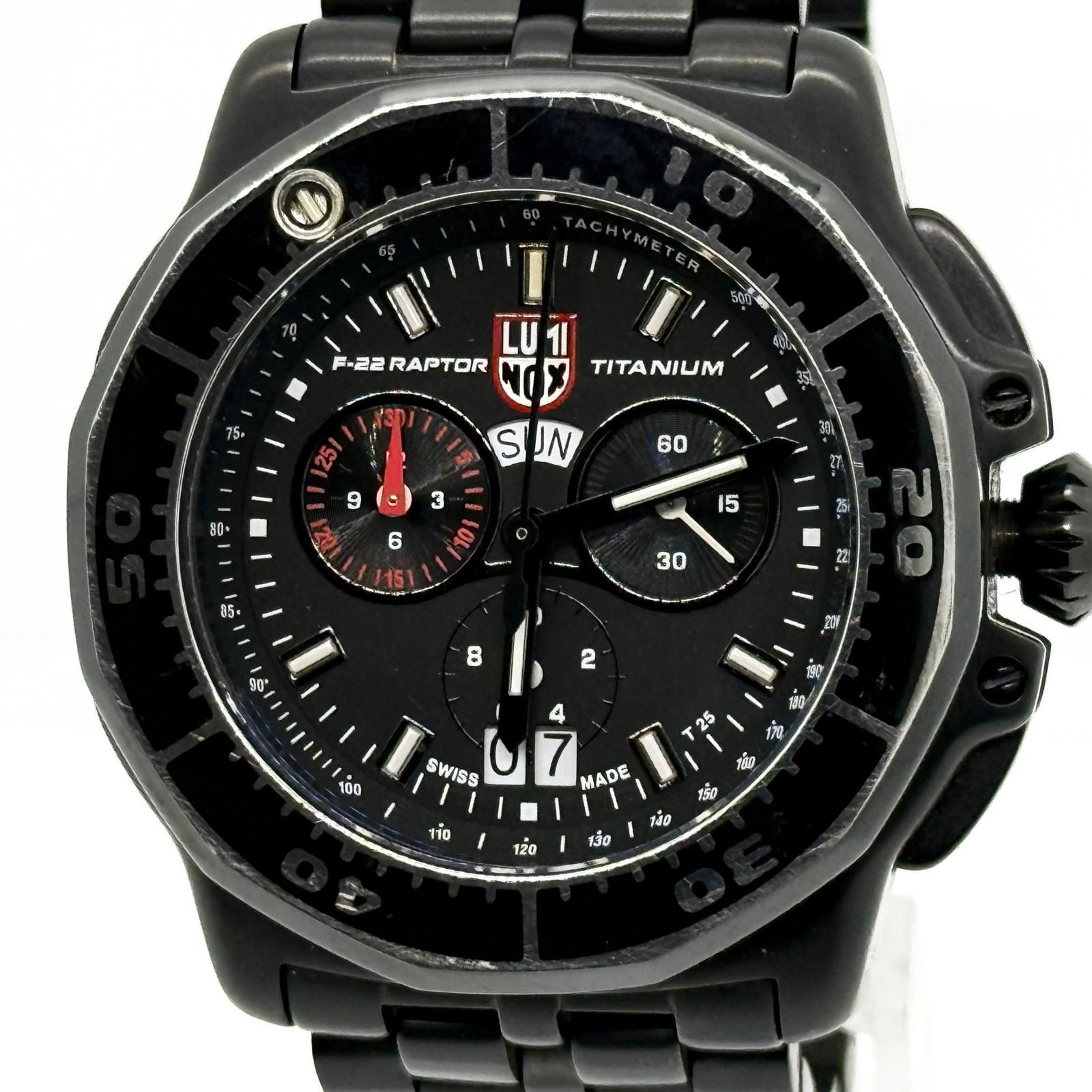 LUMINOX USAF F-22 RAPTOR Quartz Watch Black Men’s 49mm Box Warranty