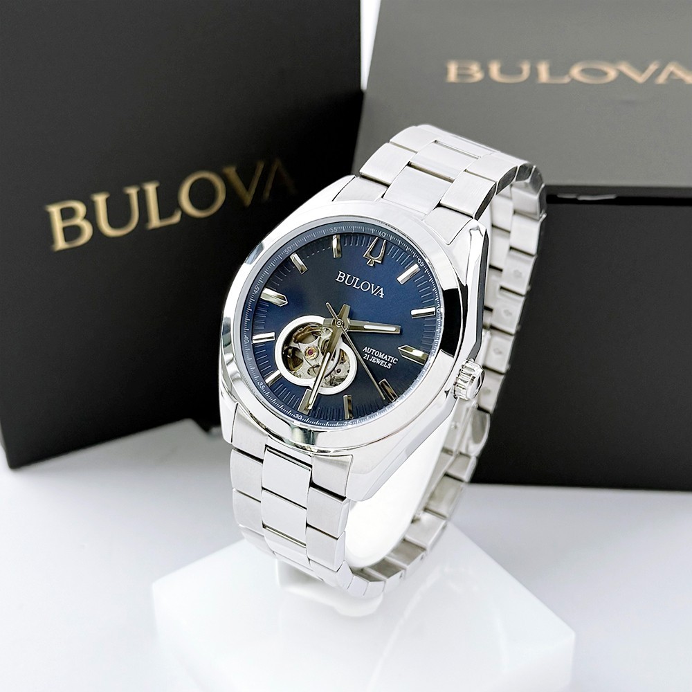 Men’s Bulova 96A275 Surveyor Automatic Stainless Blue Dial Watch 42mm