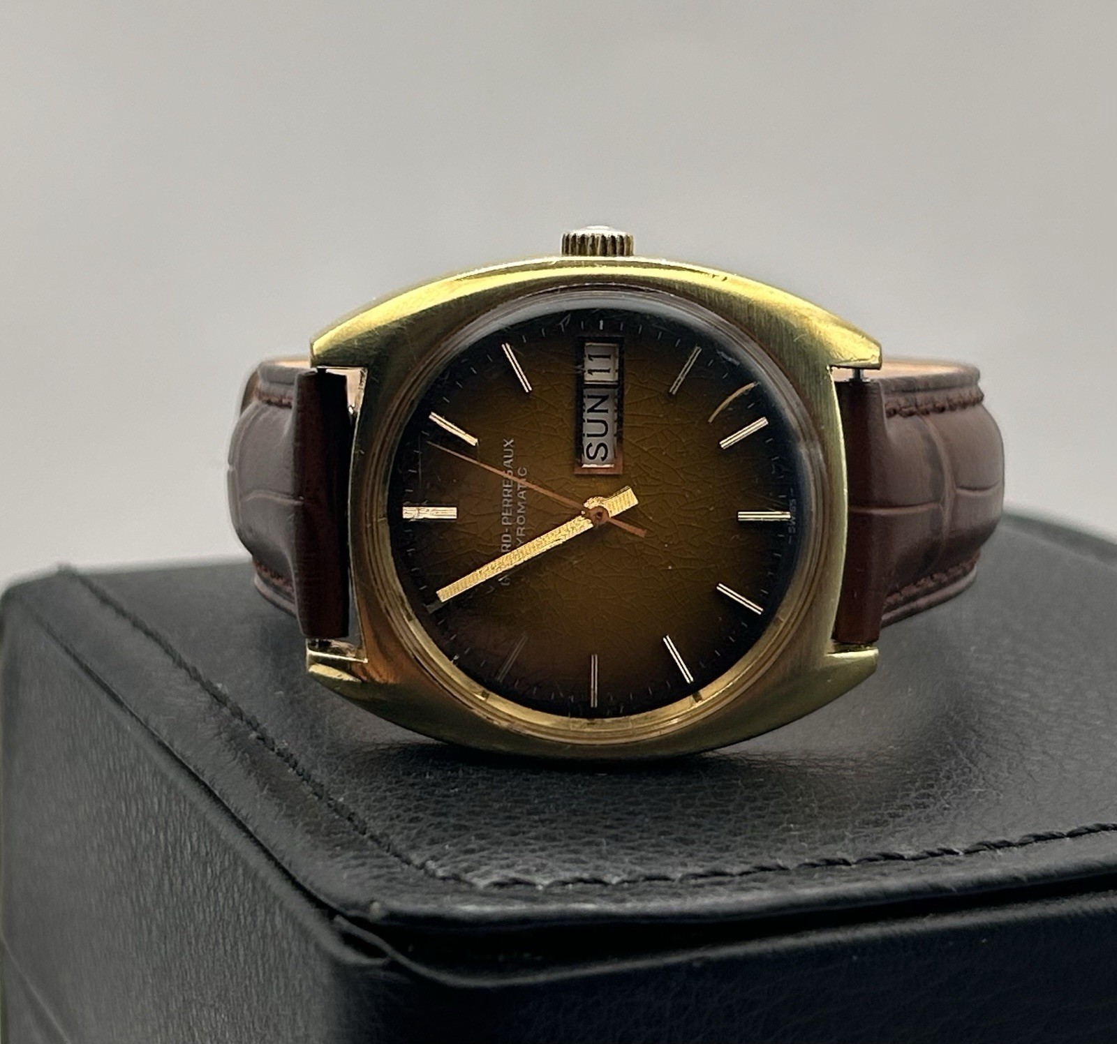 Girard-Perregaux Gyromatic Men’s Gold Plated Case Brown Automatic 36mm Watch