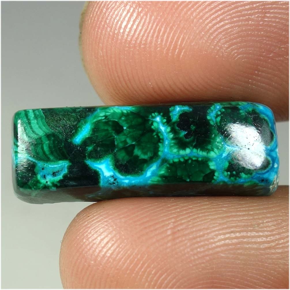 Natural Malachite Chrysocolla Cushion Cabochon Gemstone 15.60Cts 08mm 24mm 05mm