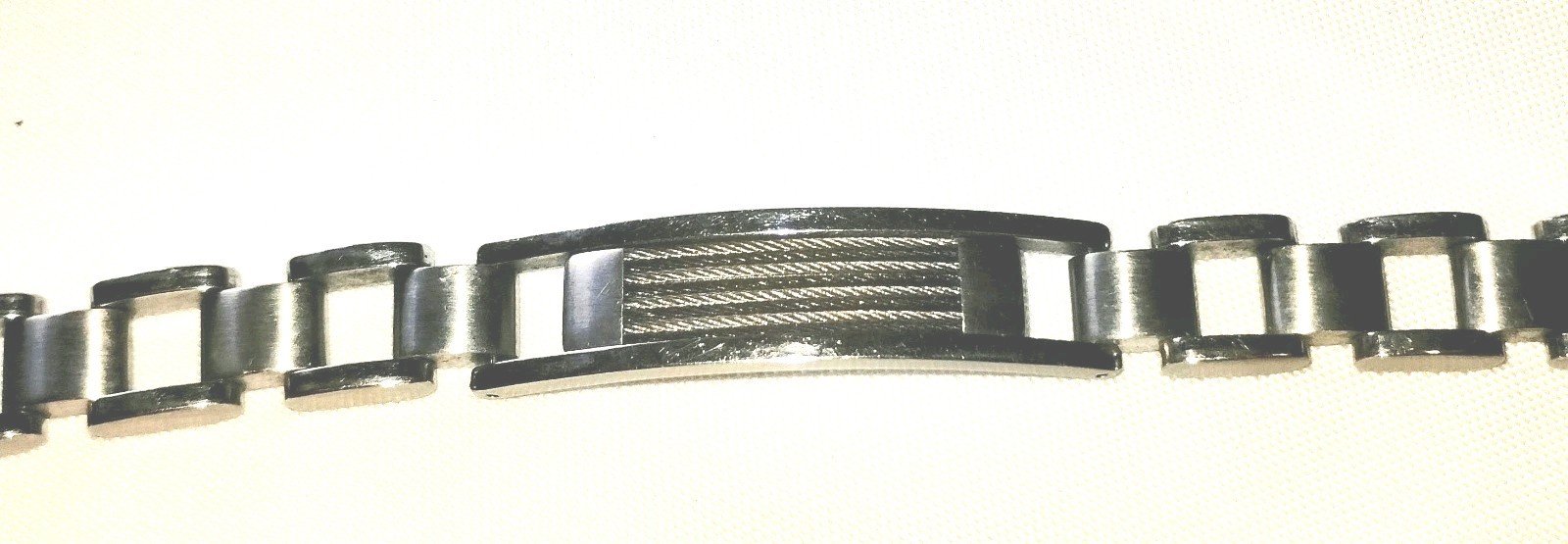 Fancy Heavy EDFORCE Stainless Steel Link ID Style Bracelet | 8” 79.8g 13.25mm