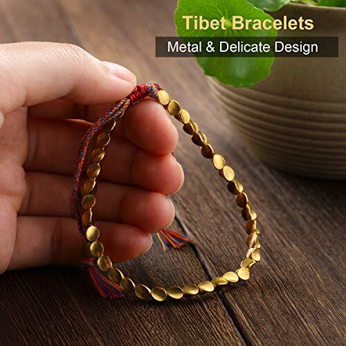 4 Pieces Tibet Copper Beads Bracelets Adjustable Handmade Braided Bracelets US