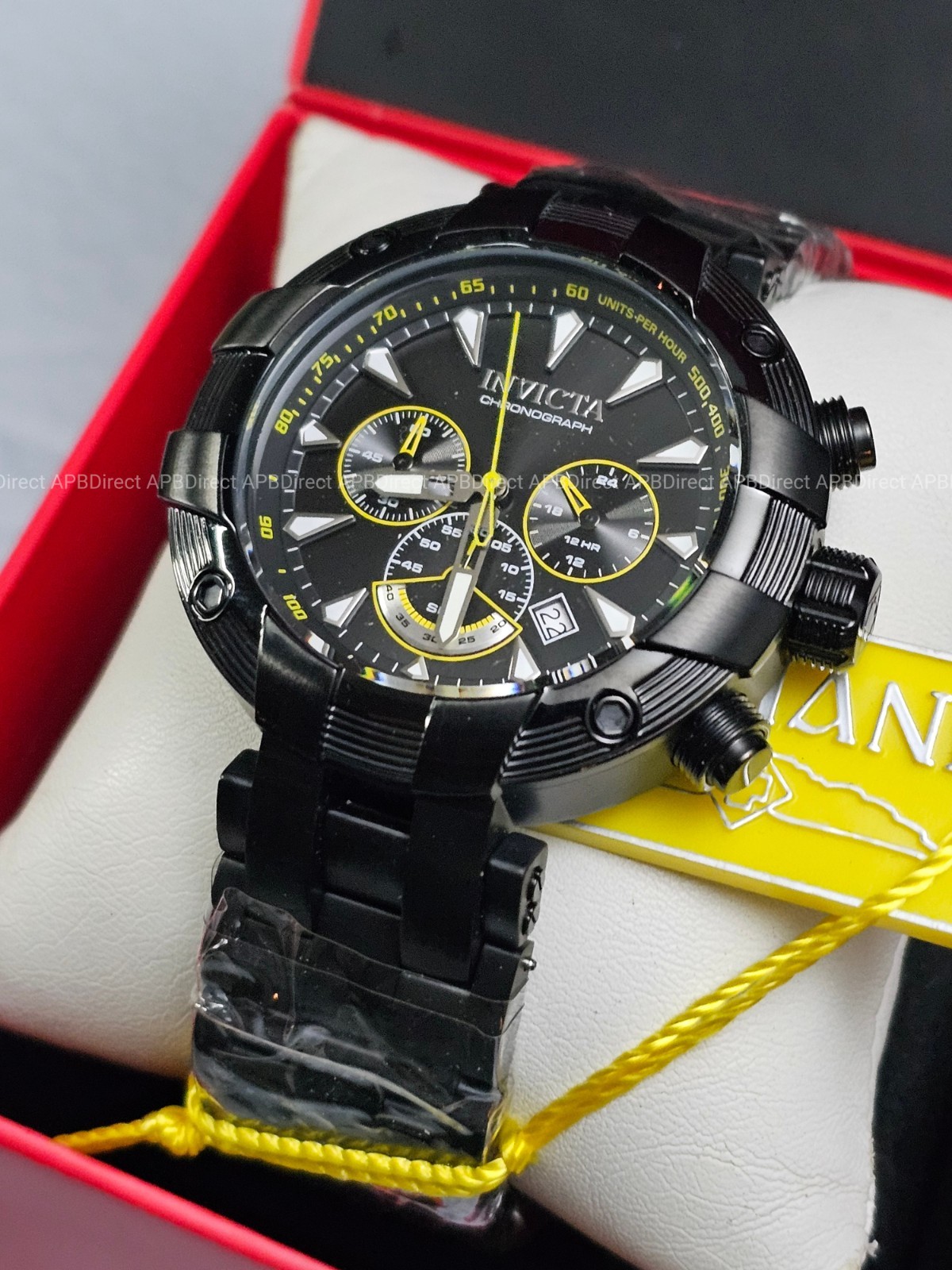 Invicta – SUBAQUA – Chronograph Black Yellow LUME Flame-Fusion Mens watch