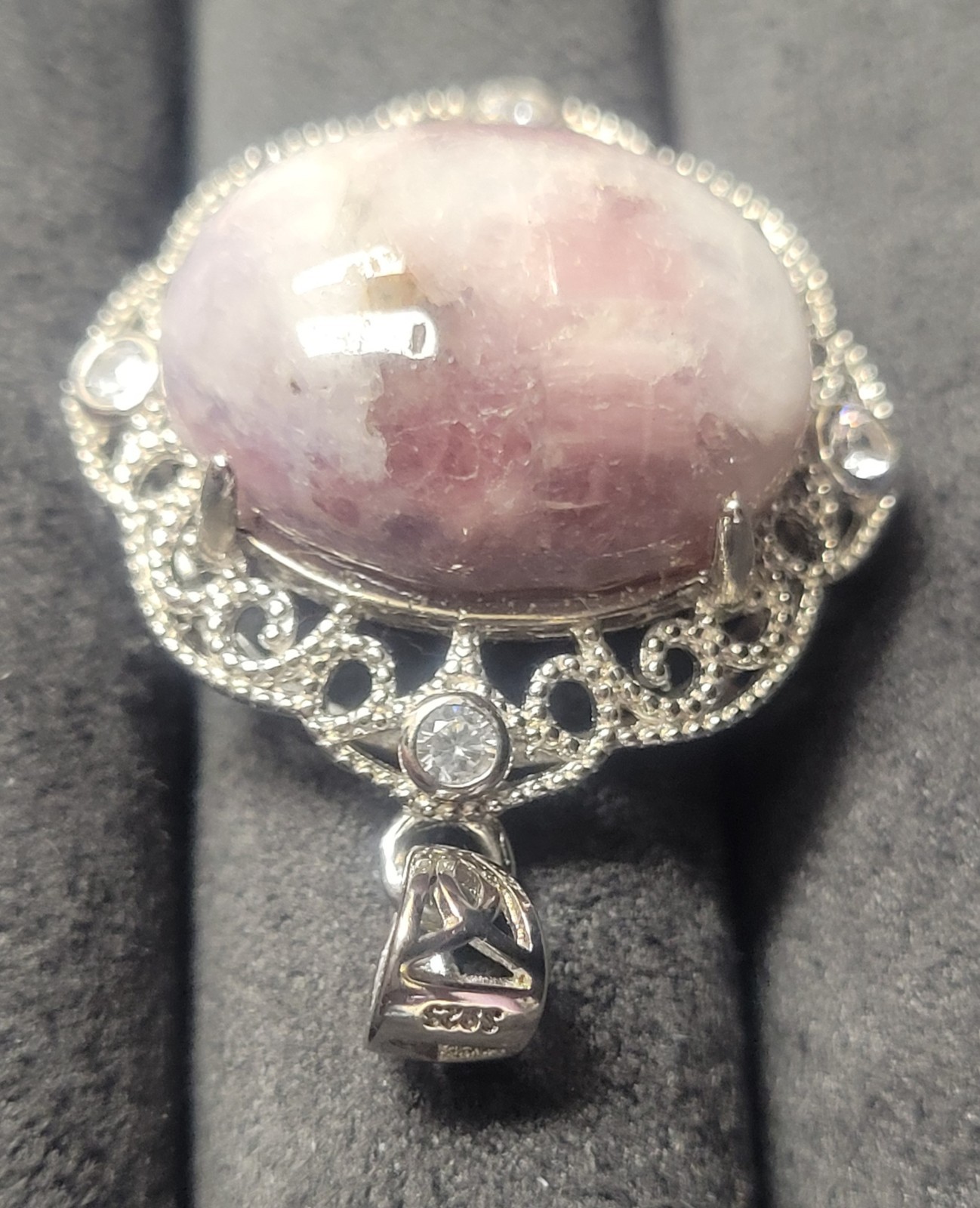 3.6cm by 2.8cm Unicorn Tourmaline Sterling Silver Pendant