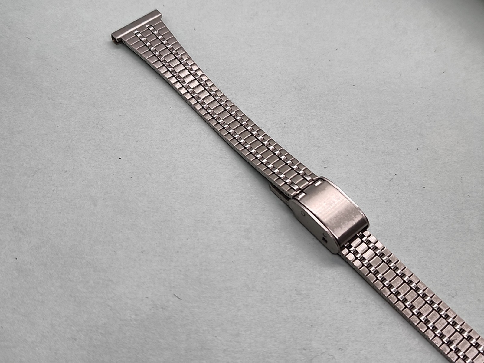 Ladies Vintage NOS 14mm 2 Piece Stainless Sliding Clasp Watch Band