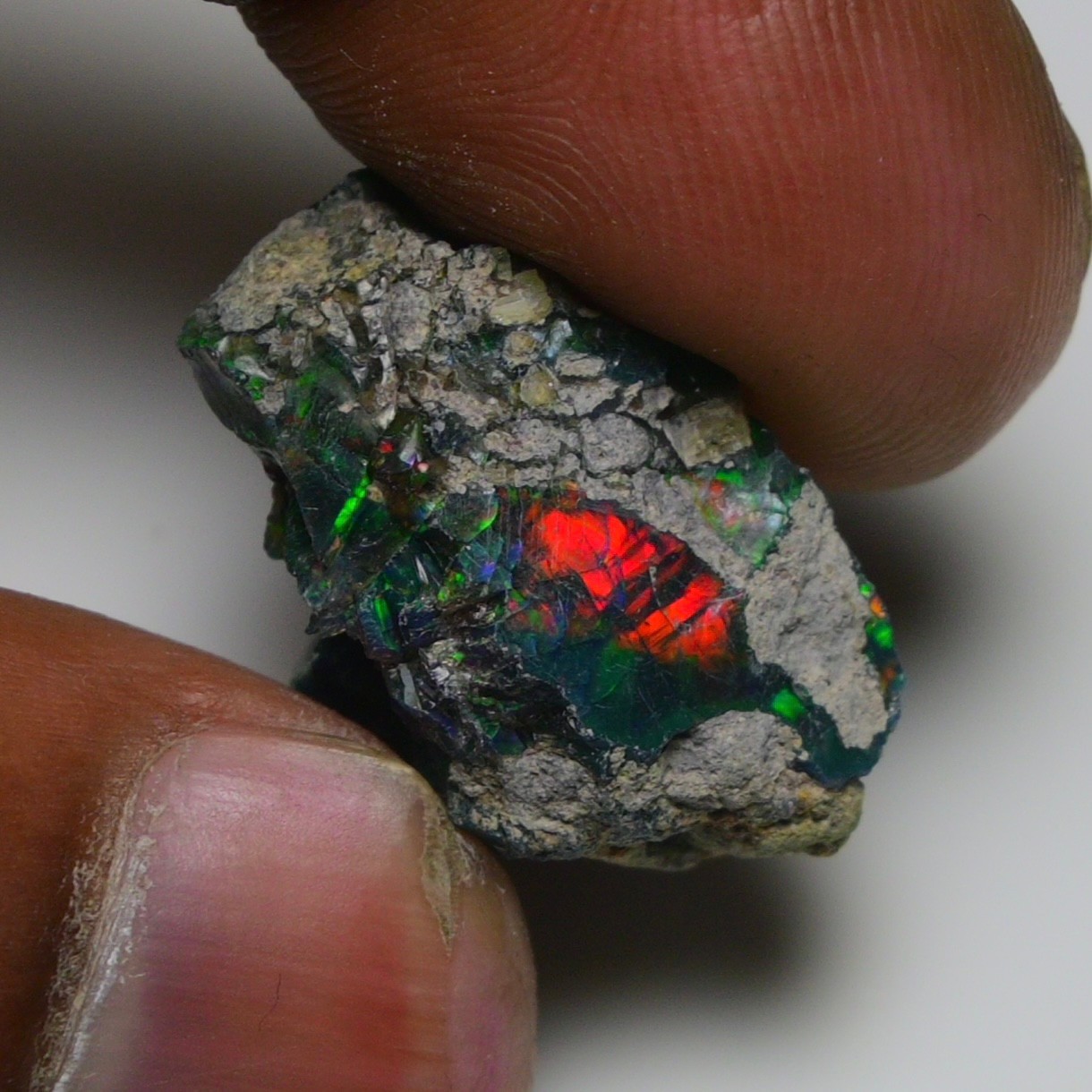 Jewelry Grade Black Opal Rough 20.50 Cts, Natural Ethiopian Raw, Neon Fire Opal