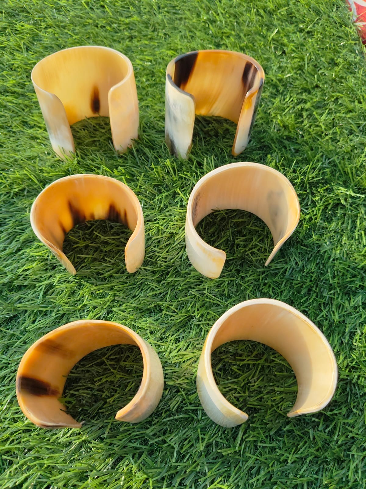 Natural Buffalo Horn Cuff Bracelet Horn Bangle Ethnic Jewelry Bangle Mix White