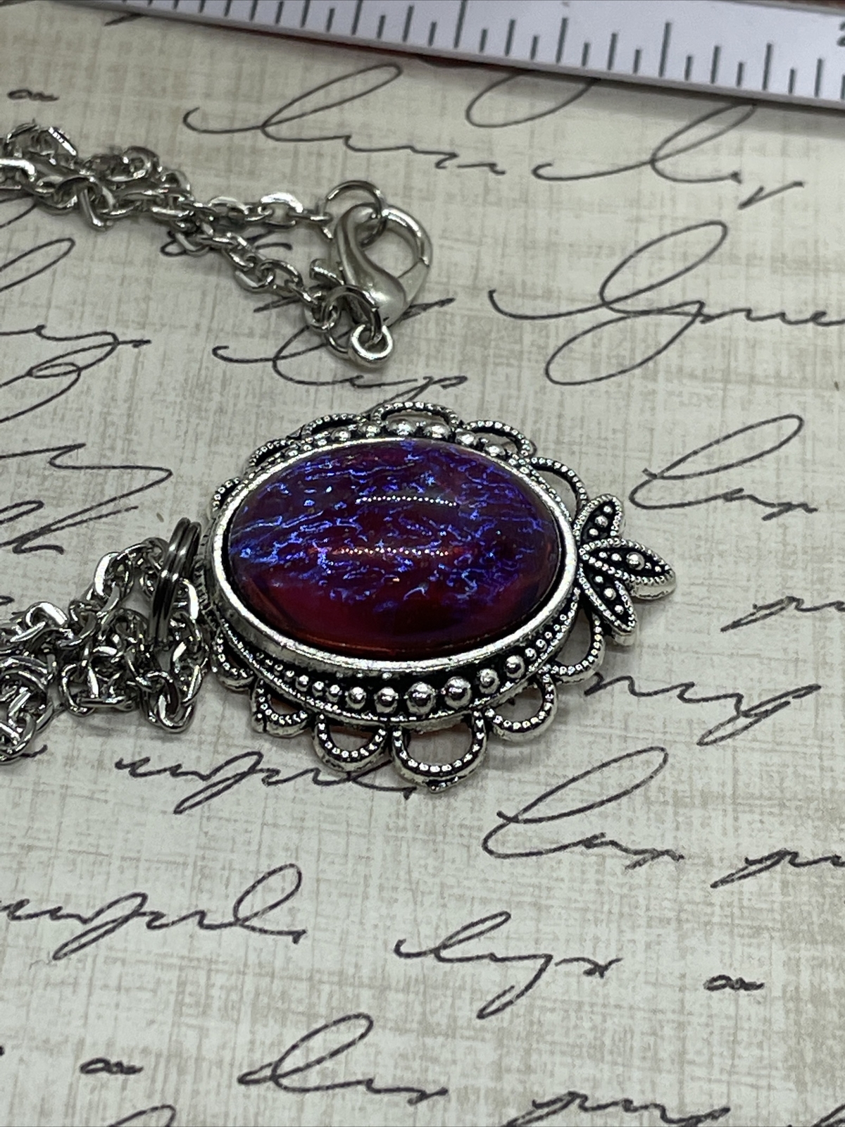 Mexican Fire Opal Dainty Necklace Pendant Anniversary Birthday Gift Mom Daughter