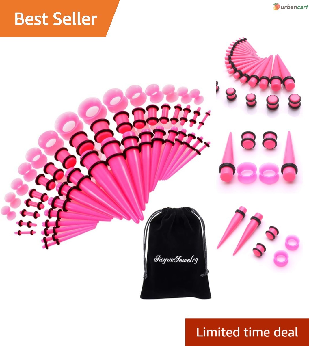 Complete 50-Piece Ear Stretching Kit for Comfortable Piercing
