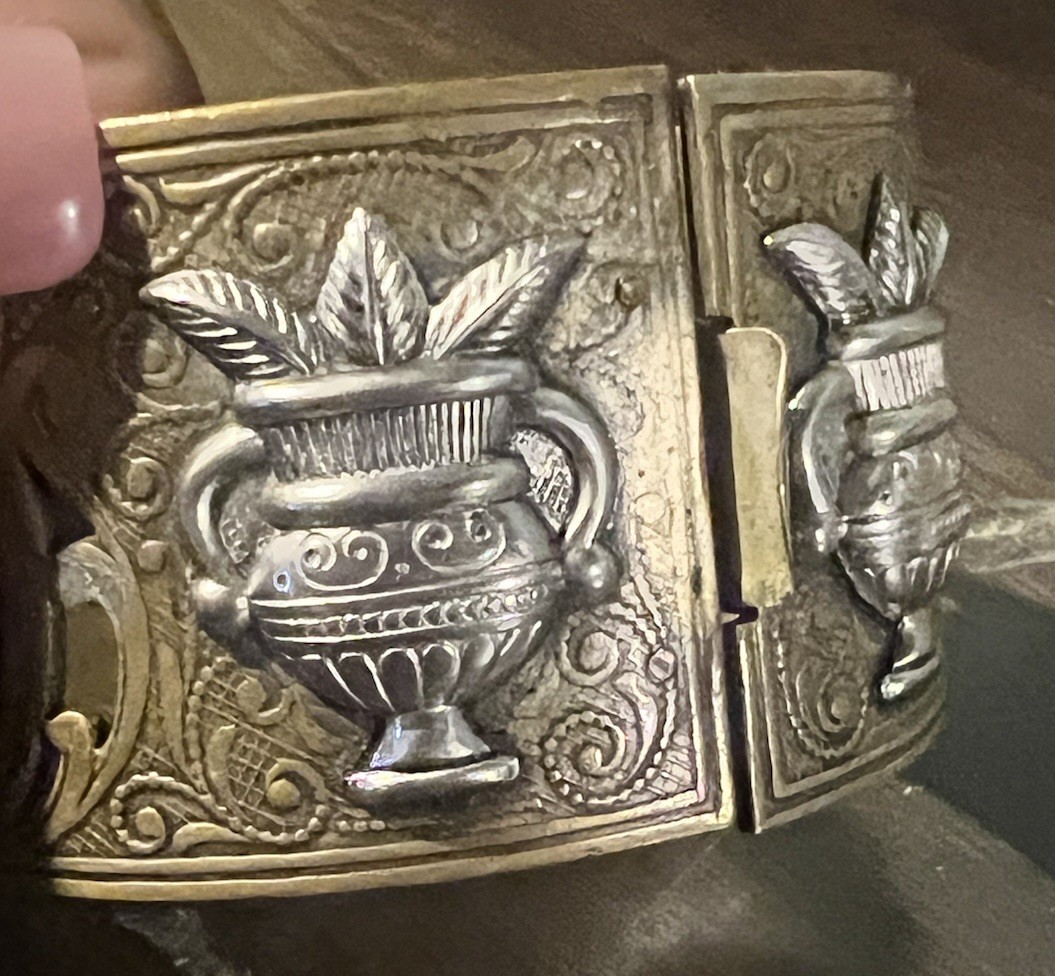 Egyptian Revival Hinge Cuff Bracelet