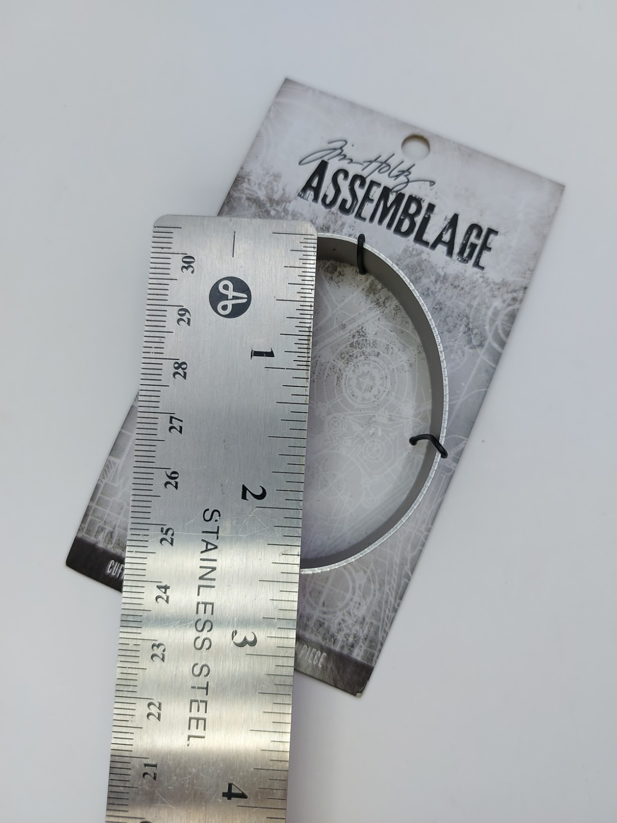 Tim Holtz Idea-Ology Assemblage Ruler Cuff Bracelet Antique Silver THA20106 New