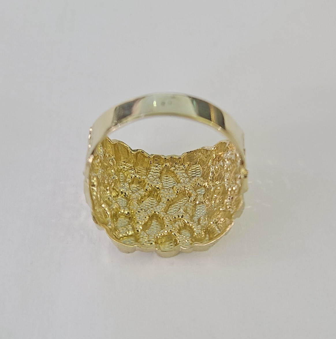 Real 10k Gold Nugget Ring Yellow Gold Men’s Casual / pinky Ring Genuine 10kt
