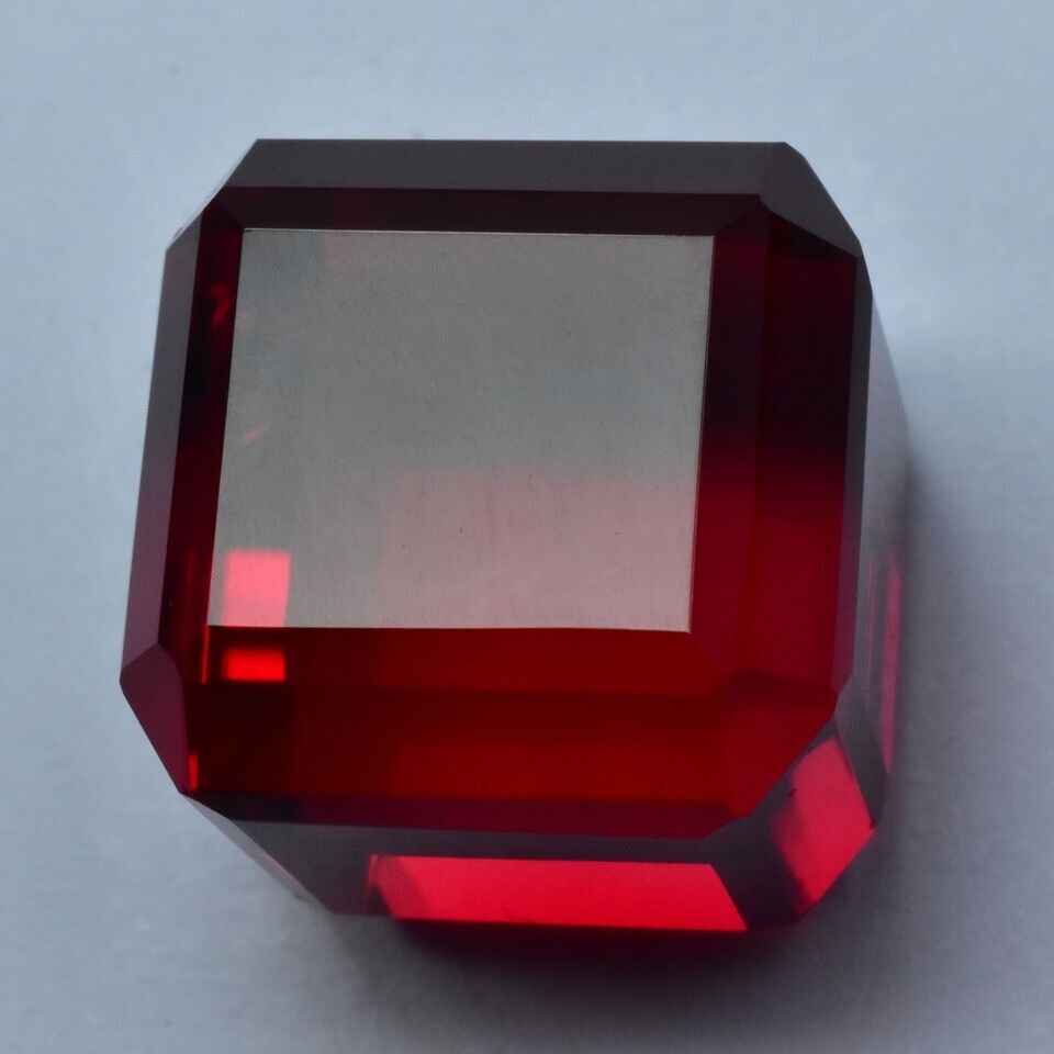 CERTIFIED Lab-Created Ruby Red Cube Cut 200 Ct Loose Gemstone