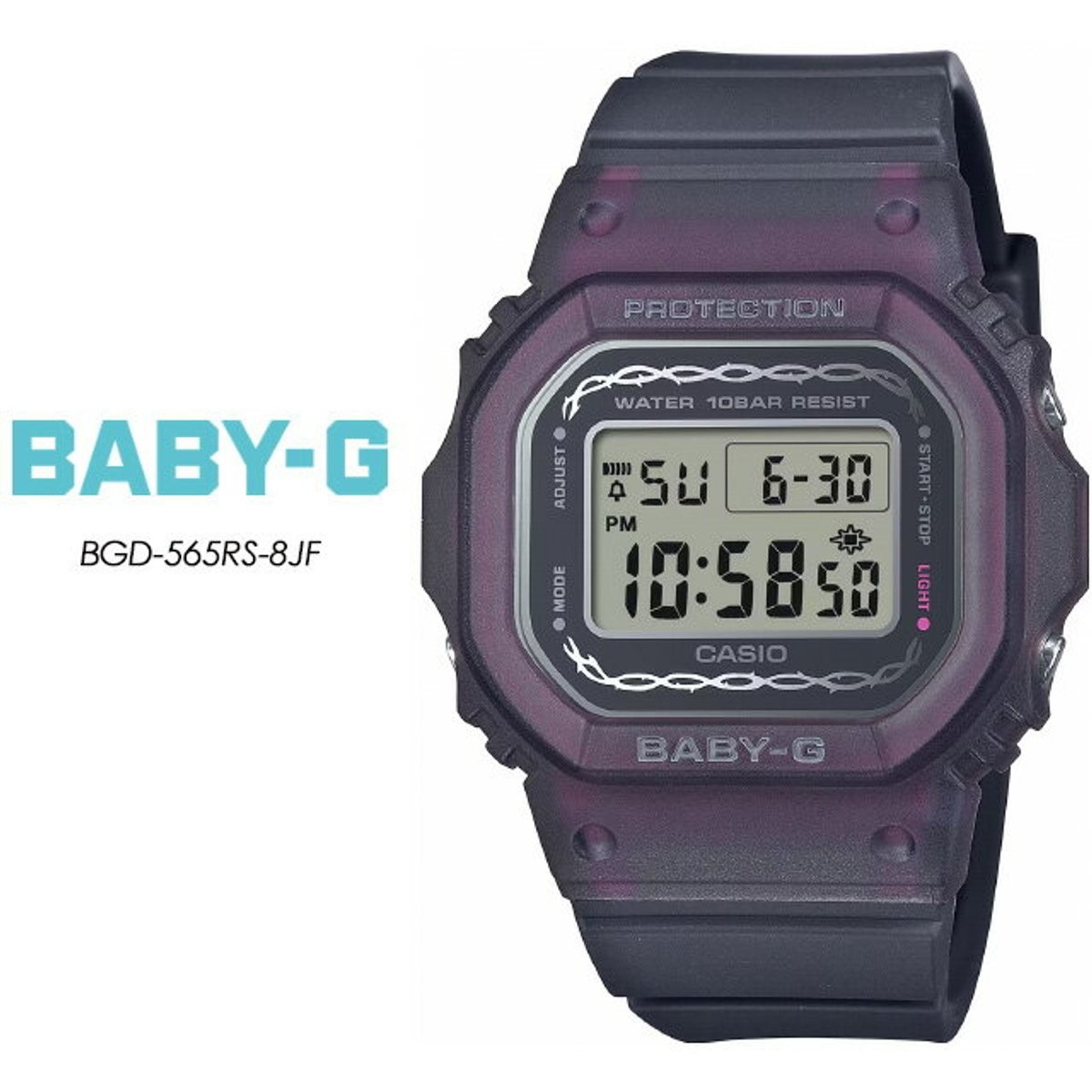 Casio Baby-G BGD-565RS-8JF Transparent Purple Gray Digital Watch Japan New