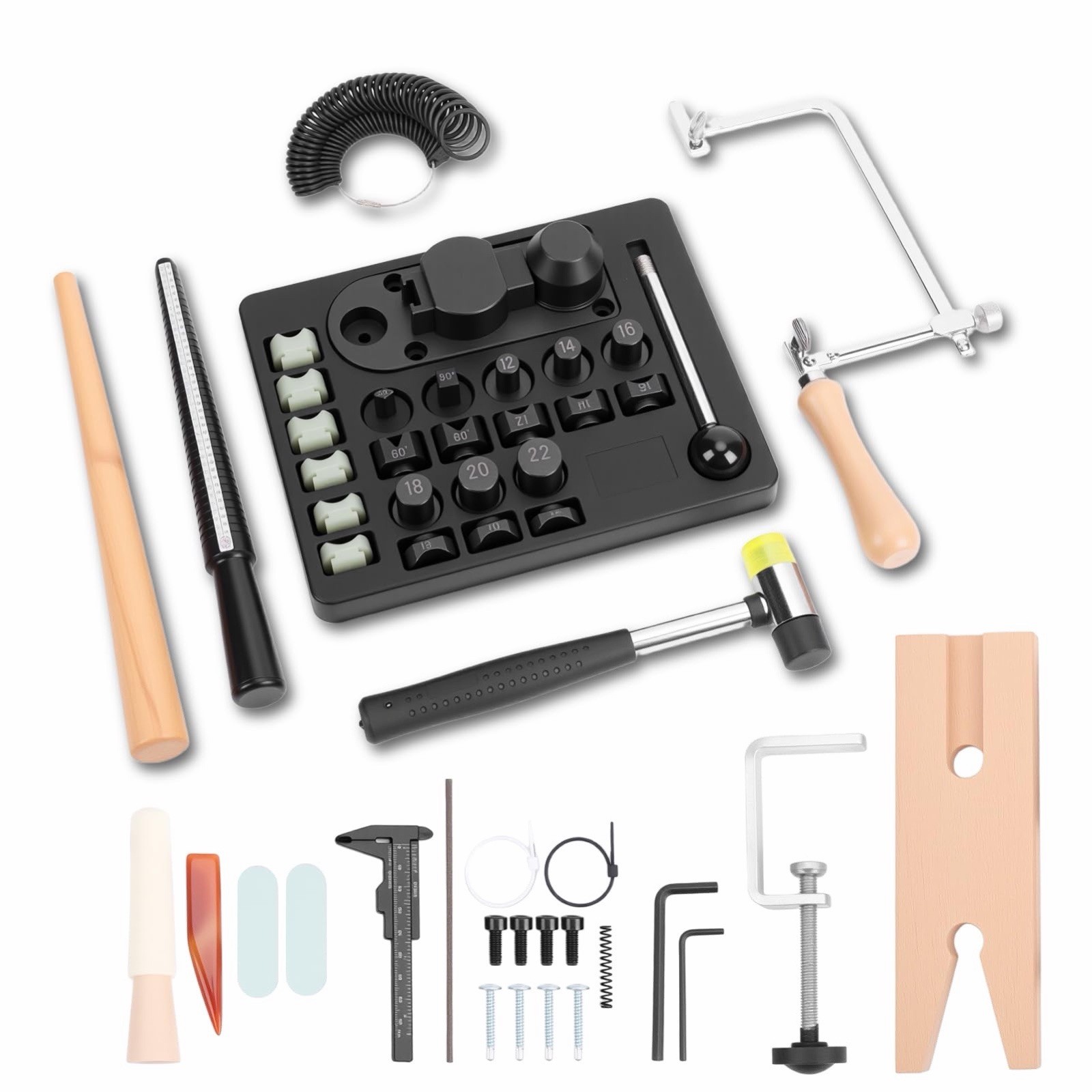 Ring Bending Tool Kit Jewelry Ring Bender Machine with 6 Nylon & 8 Steel Dies