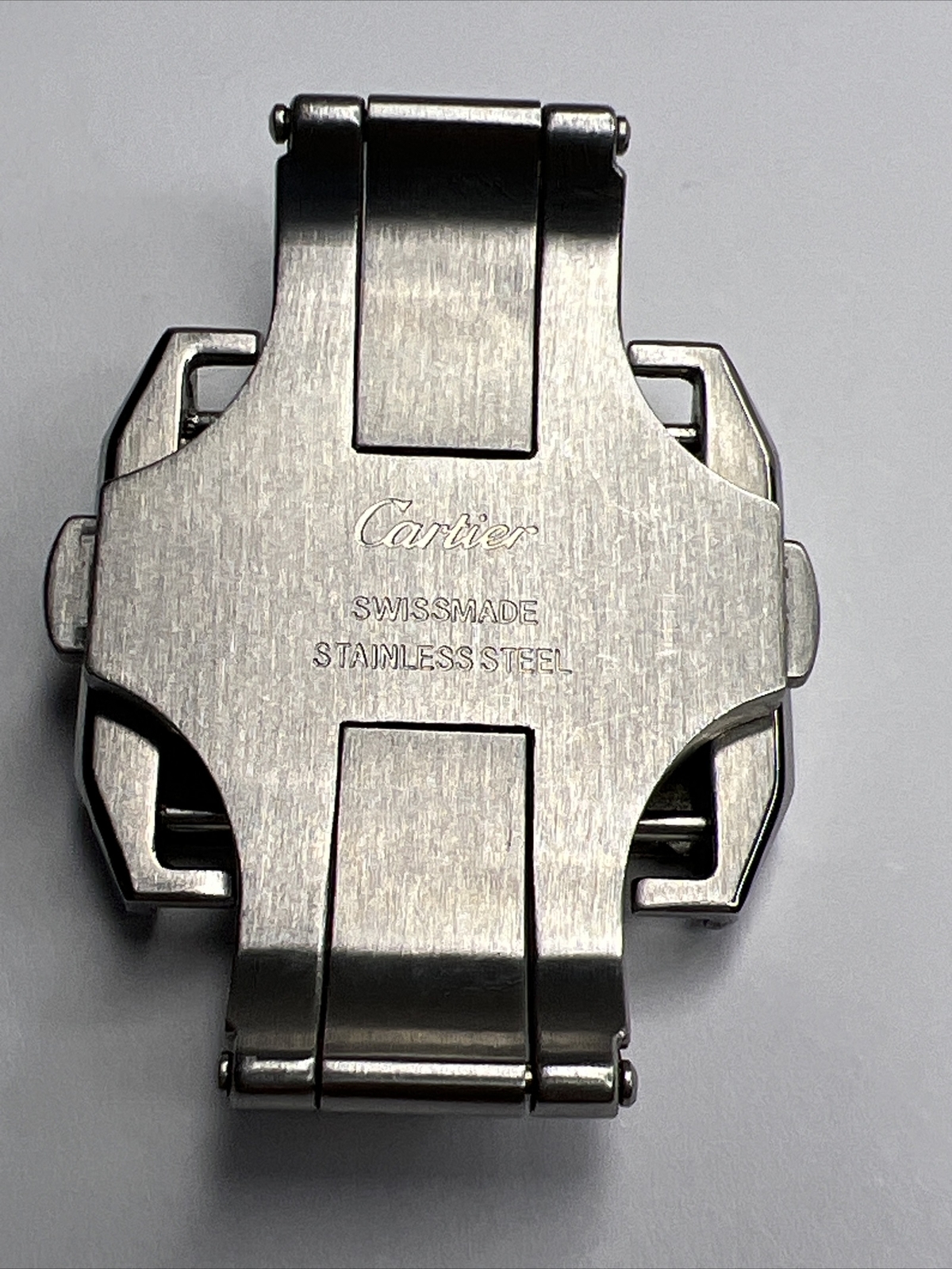 Cartier 21mm Steel Deployment Deployant Clasp For No Holes / Fold Over Strap
