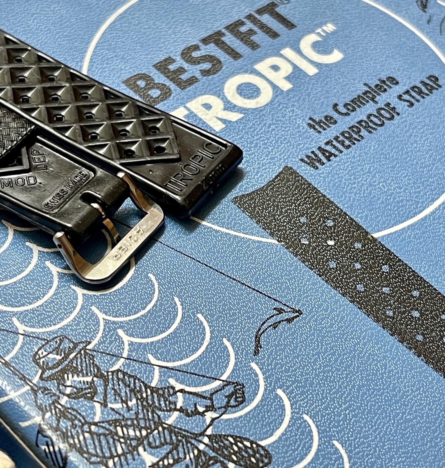15 SOLD! Imperfect Genuine Swiss Tropic dive watch band 20mm for vintage divers