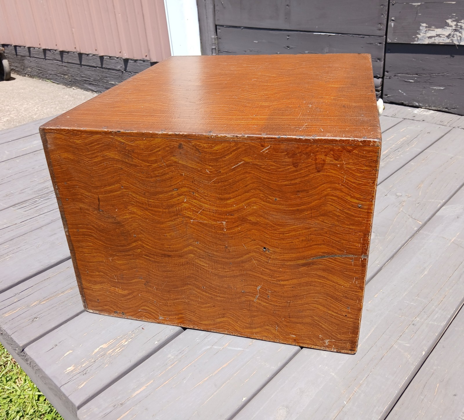 Antique Counter Top Watch Repair Cabinet Grain Painted 4 Drawers 1860s