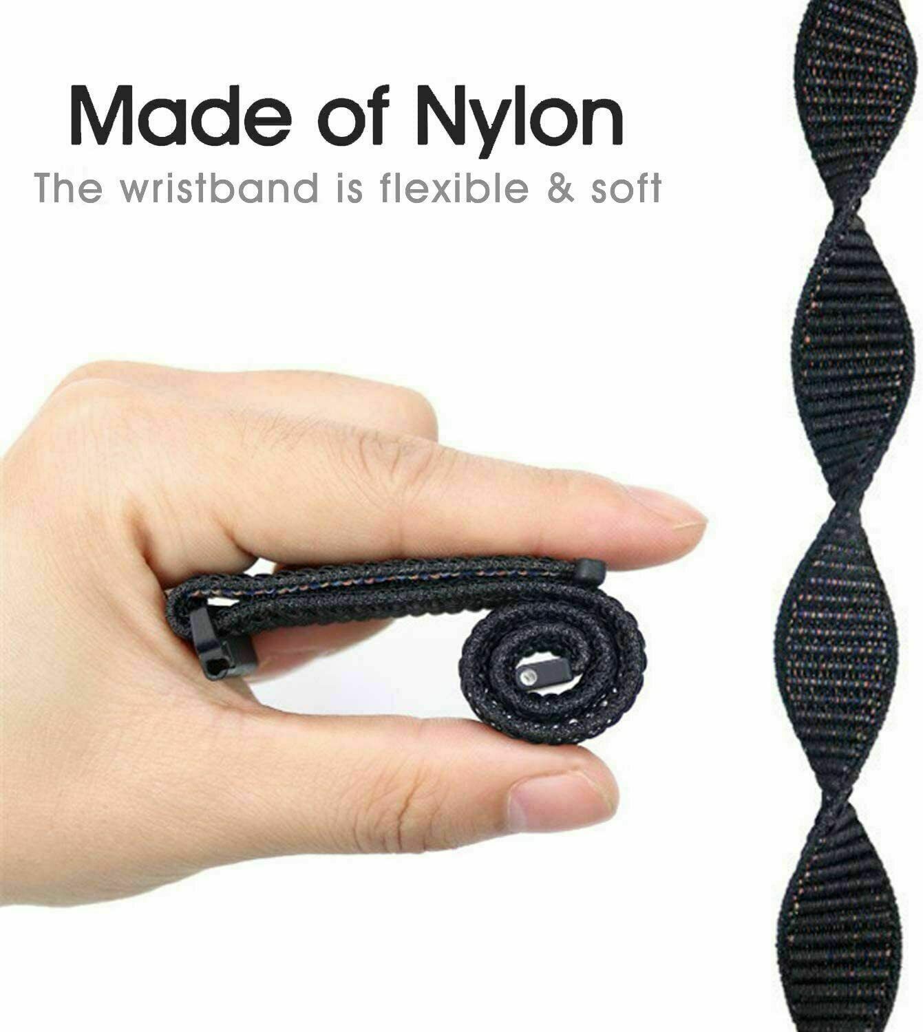 20mm Nylon Hook and Loop Watch Band Strap For Garmin Forerunner 165 / 165 Music