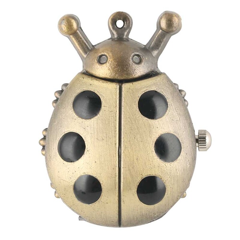 Bronze Animal Shape Lovely Quartz Pocket Watch for Men Women Kid with Chain Gift