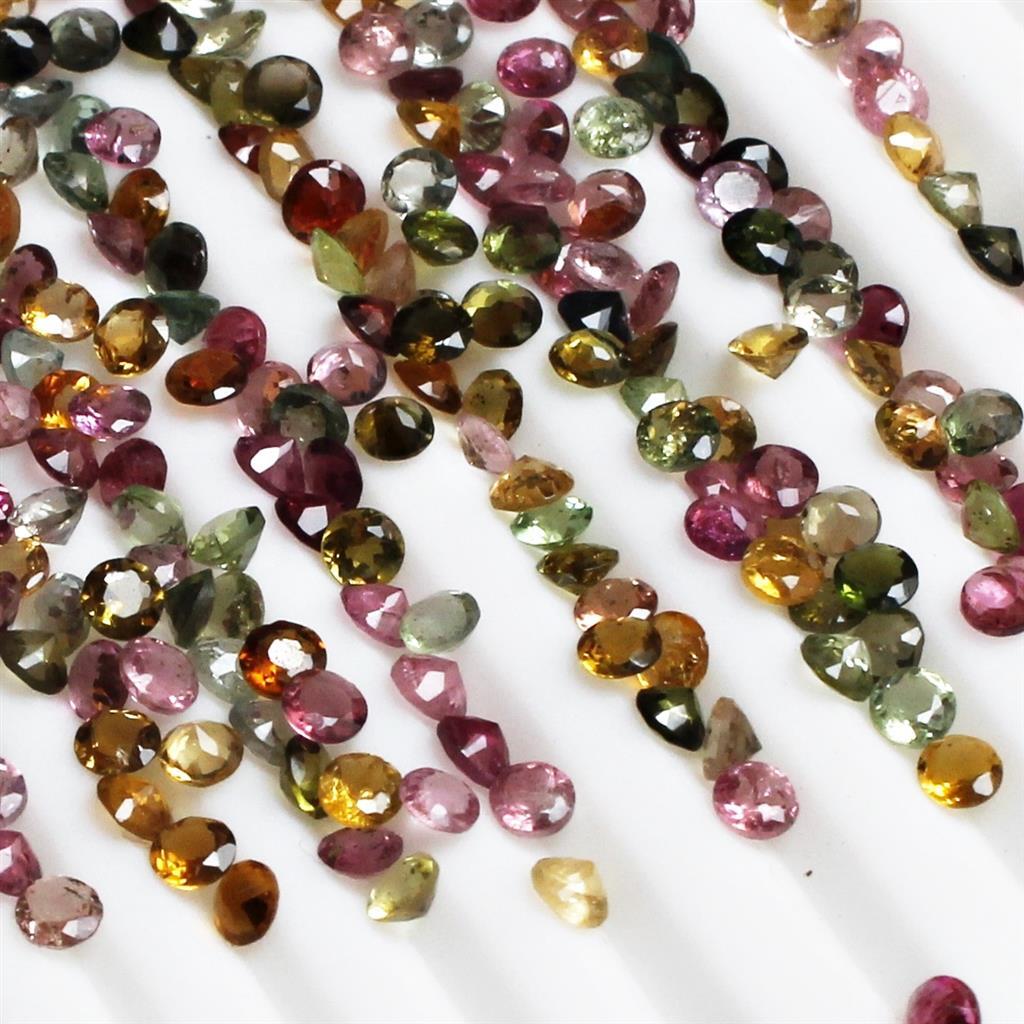 Wholesale Lot 3mm to 4mm Round Facet Multi Tourmaline Loose Calibrated Gemstone