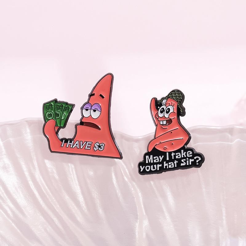 Patrick Star Enamel Pin Spongebob Squarepants Brooch Metal Enamel Badge Pin!