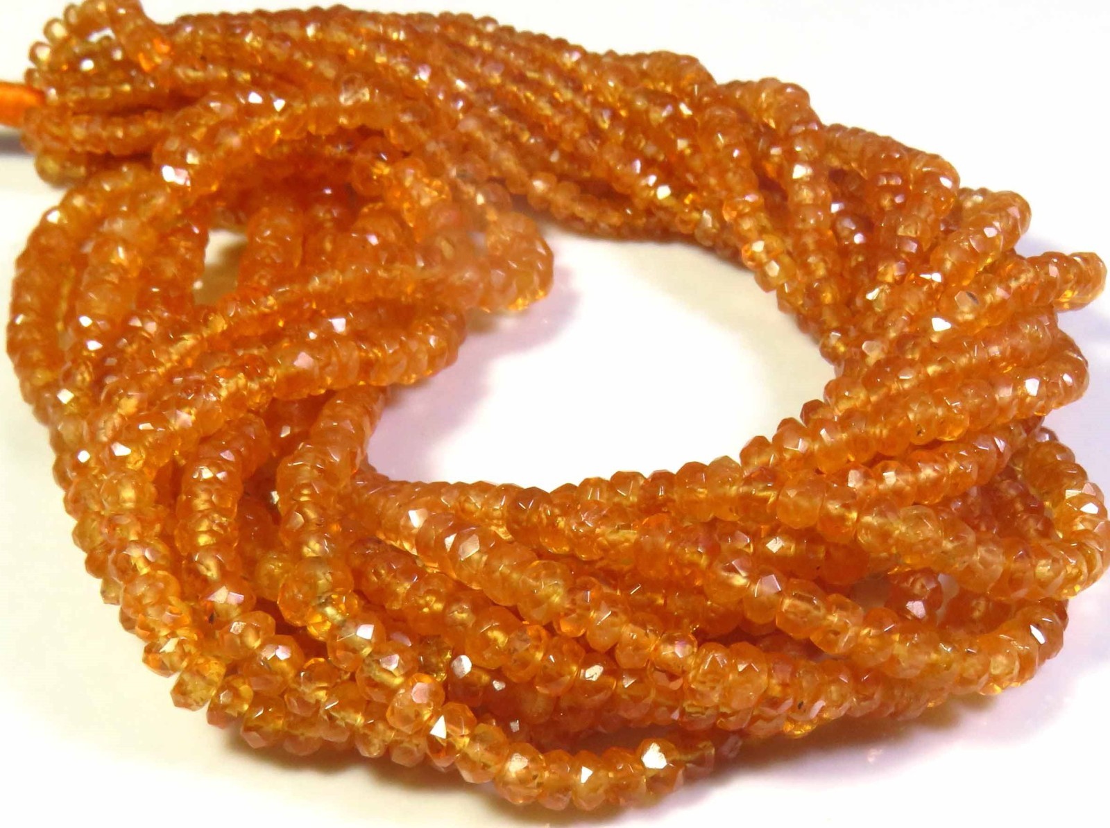 Natural Fanta Garnet Faceted Rondelle Spessartine Beads 8″Strand 2.5-4mm LC-1922