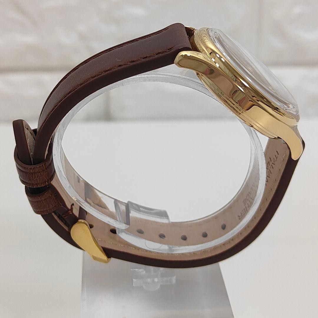KUOE ROYAL SMITH 90-006 Gold Ivory Waffle Automatic Watch 35mm Miyota 9039