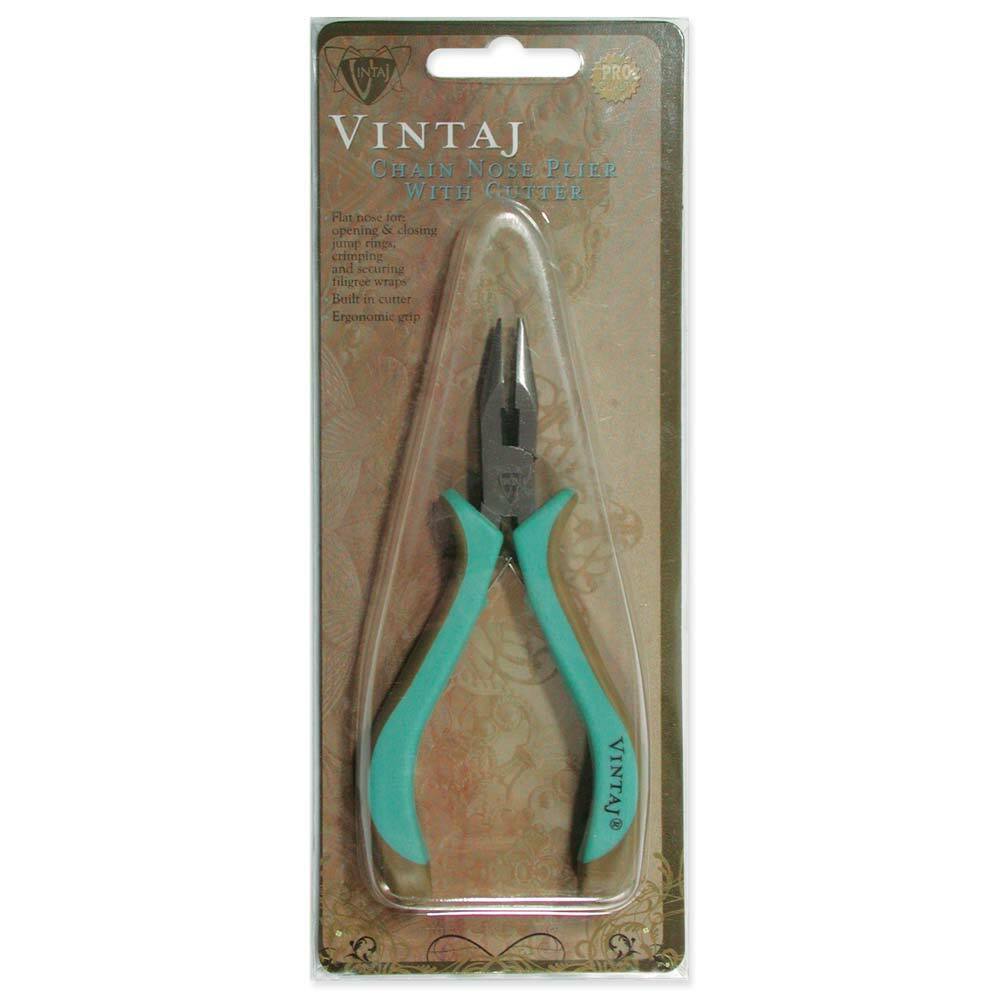 Chain Nose Pliers with Cutter Ergonomic Handles 55130 Vintaj Brand