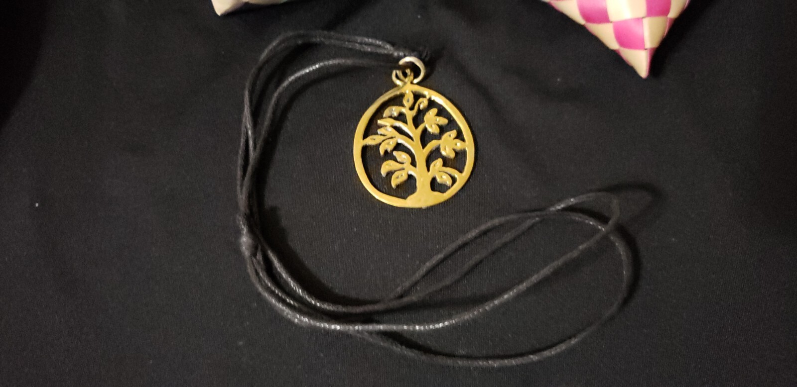 Handmade Southeast Asia Cambodia Ethnic tree design brass pendant necklace