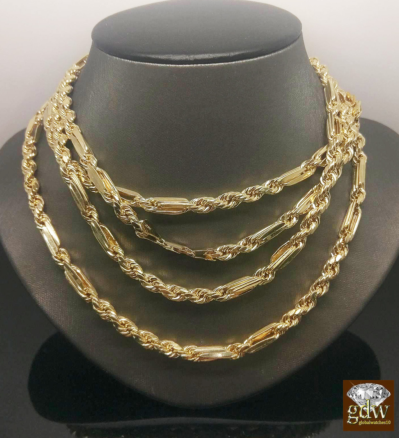 Real 10k Yellow Gold Milano Rope Chain Necklace 6mm 22″ 24″ 26″ 28″ 30″