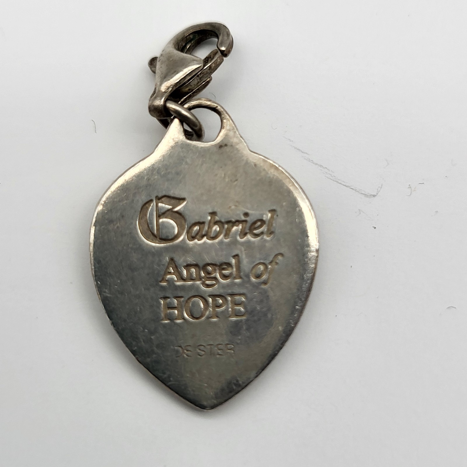 Gabriel Angel of Hope Vintage Sterling Silver Bracelet Clip Charm Pendant