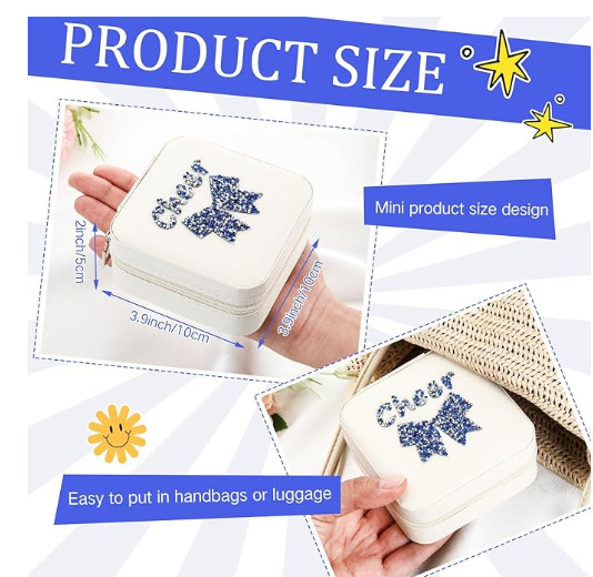 Twelve Travel Size Girls Cheer Jewelry Cases for Gifts Cheer Team Party Favors