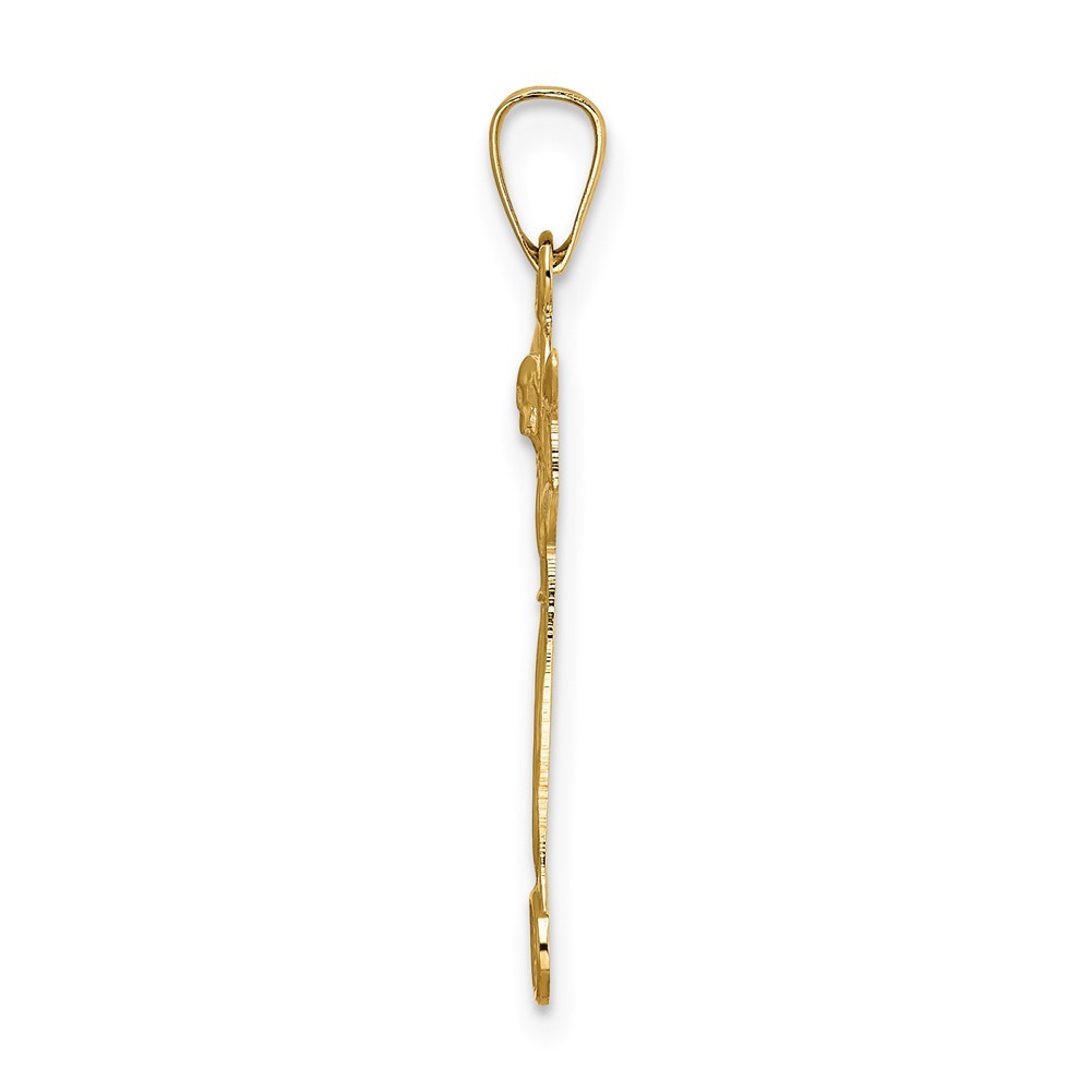 14k Yellow Gold Polished Solid Risen Christ Charm Pendant 0.58gm W 17.4mm