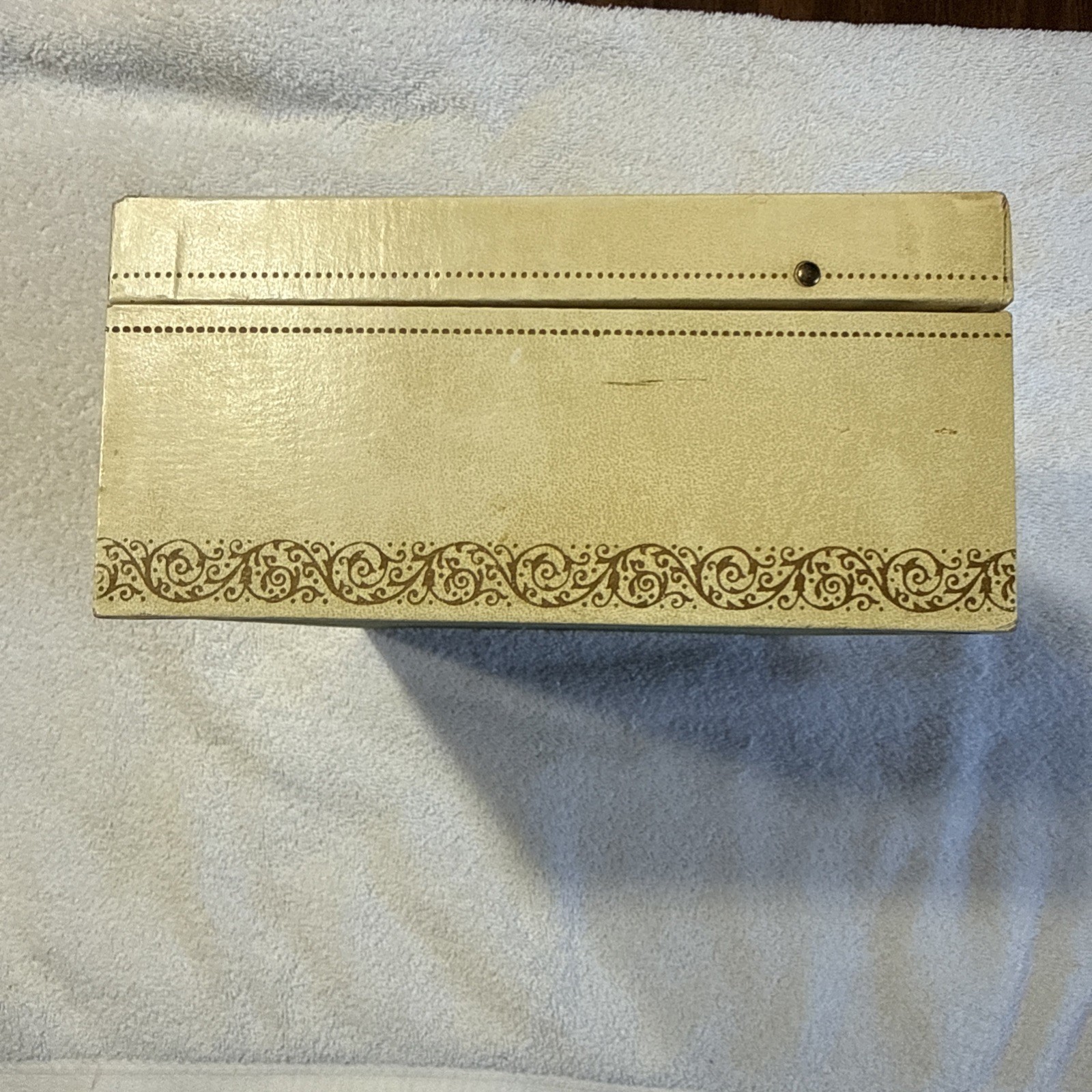 Mele Vintage White Cream Jewelry Box Two Tiers Accordion Style Pink Velvet
