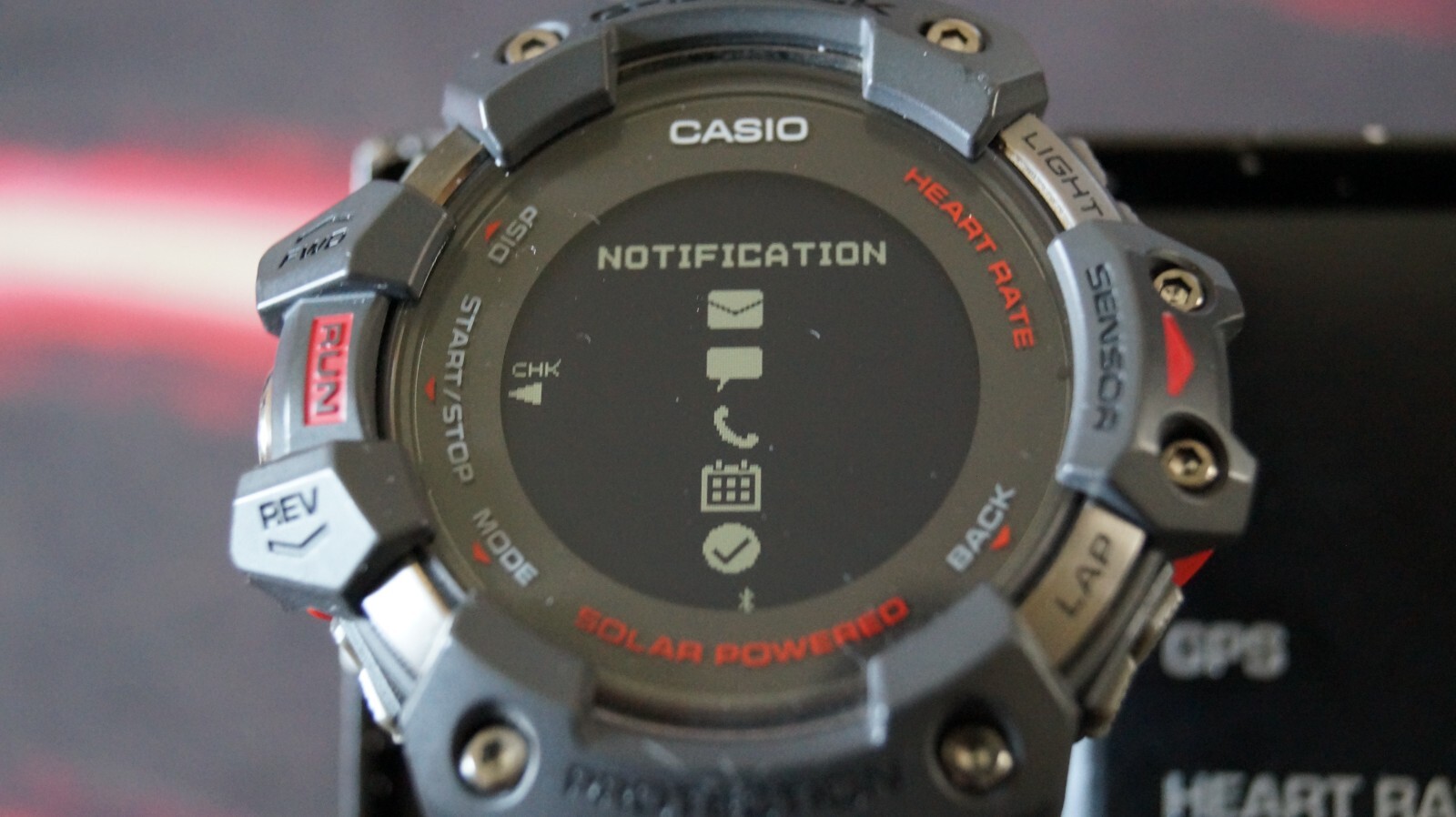 Casio G-Shock GBD-H1000-8 Quartz Watch 3475 54mm Grey Red case G-Squad solar