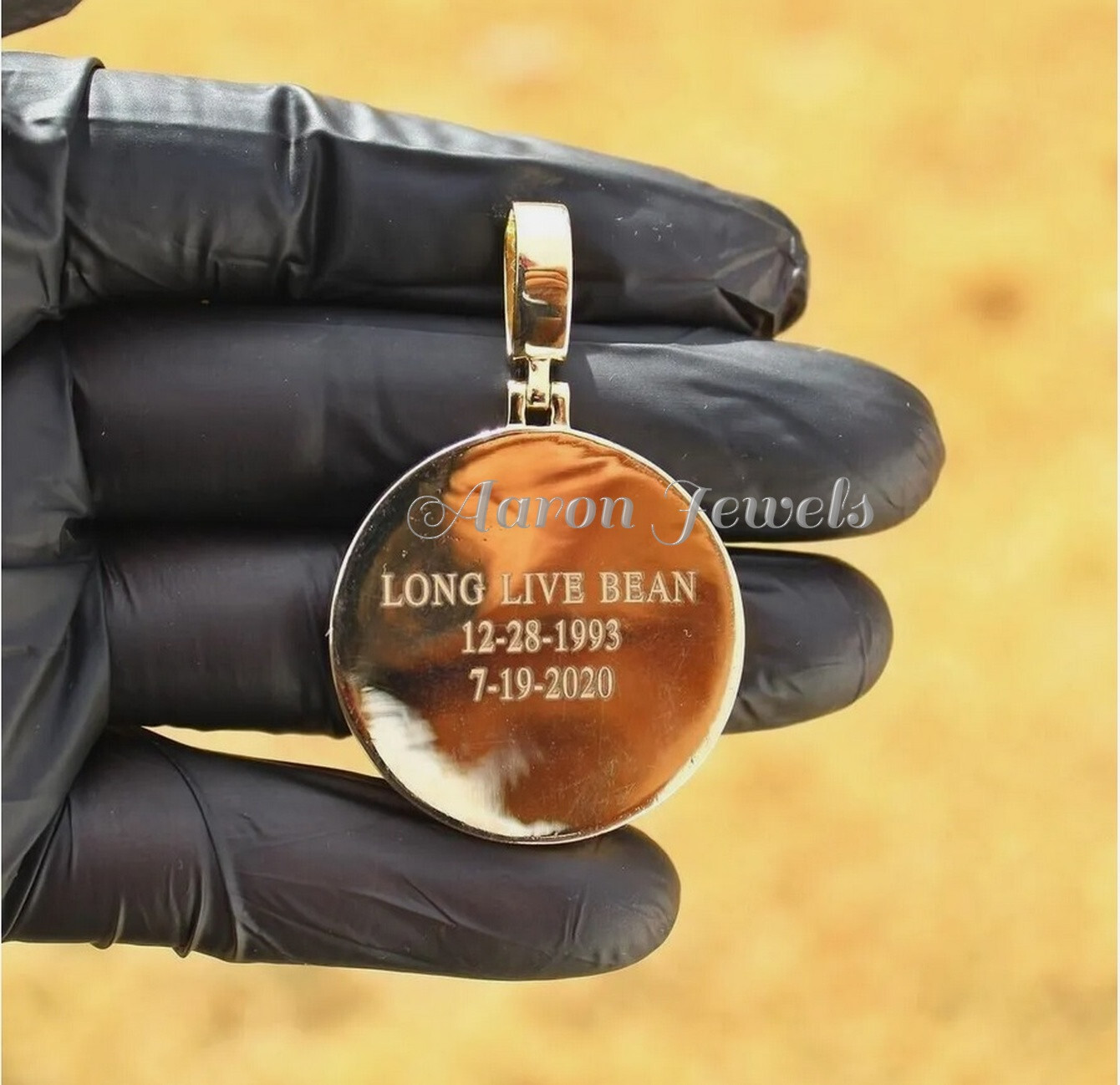 1″ Men Pendant MEMORY 0.89Ct MOISSANITE ANY PHOTO REAL 925 Silver Passes Tester