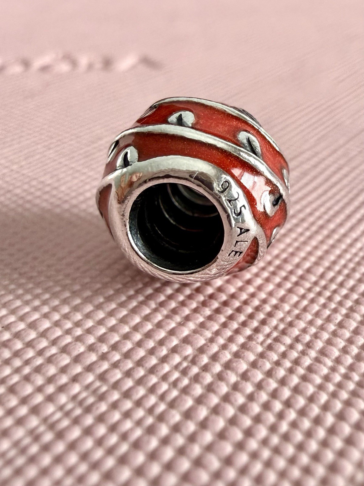 PANDORA STERLING SILVER RED VINES ENAMEL CHARM #790525EN17 AUTHENTIC RETIRED