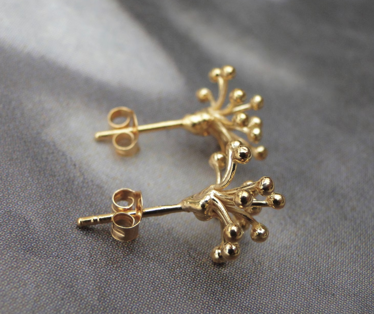 Floral Earrings 9k Solid Yellow Gold Earrings Engagement Gifts Earrings For Her