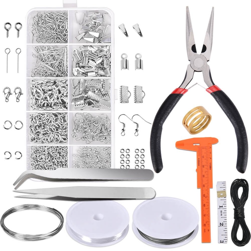 PAXCOO Jewelry Making Supplies Kit – size 2, Black,Clear,Silver