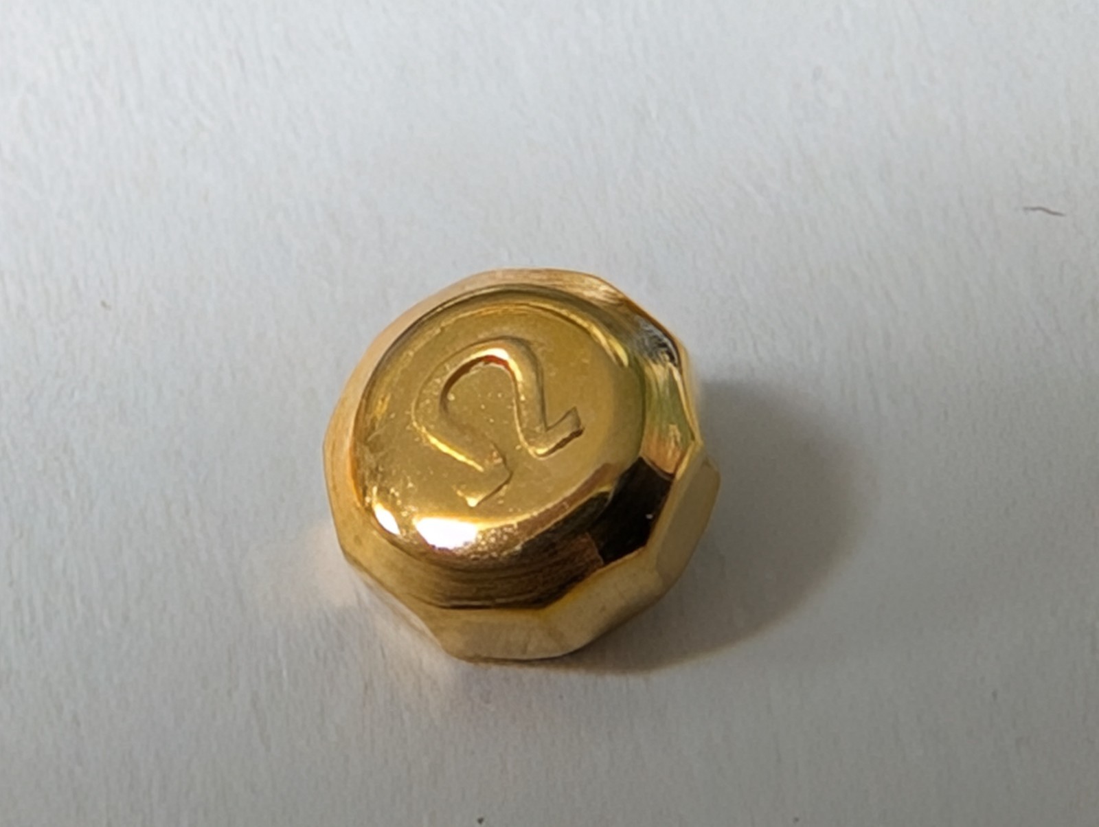 Swiss Made CROWN yellow for Omega 4.5mm x 2.0 Tap 10 NEW, ten sided