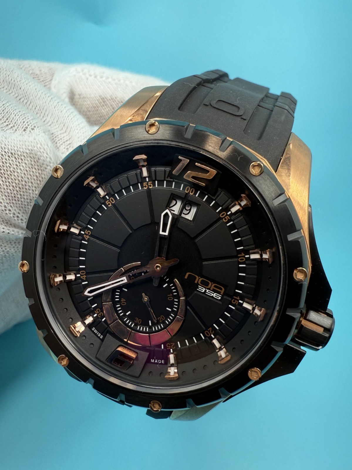 Brand New Sealed NOA Skandar Ronda Quartz 45mm SS Watch