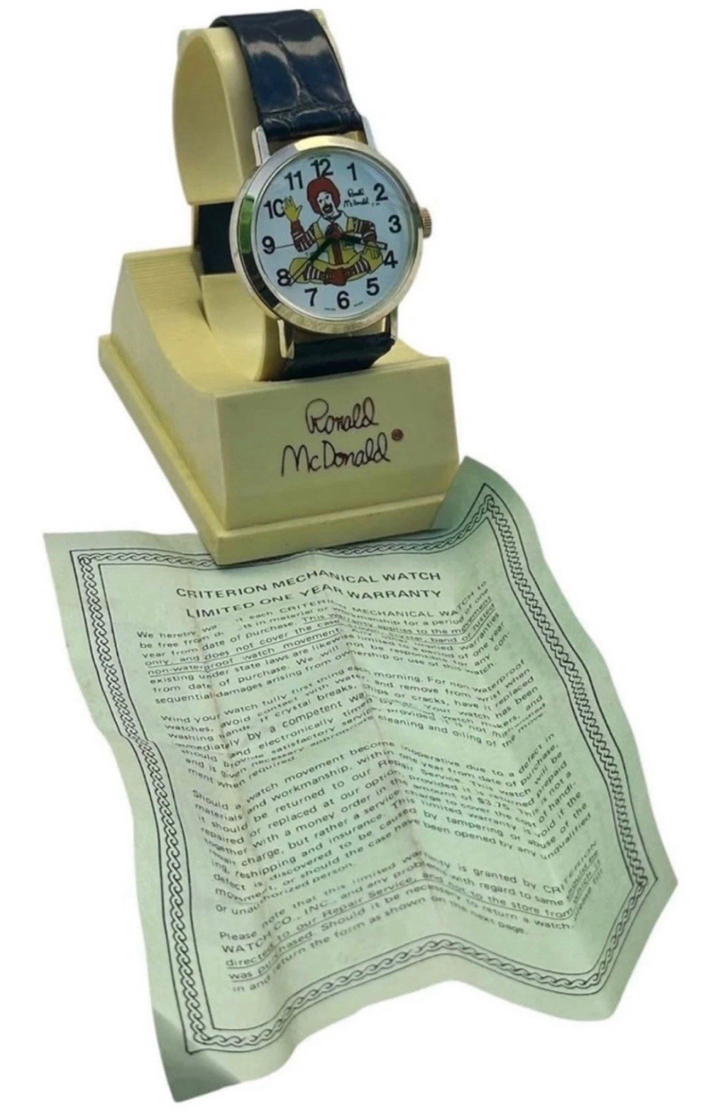 VINTAGE 1980 Ronald McDonald Wristwatch Japan Made