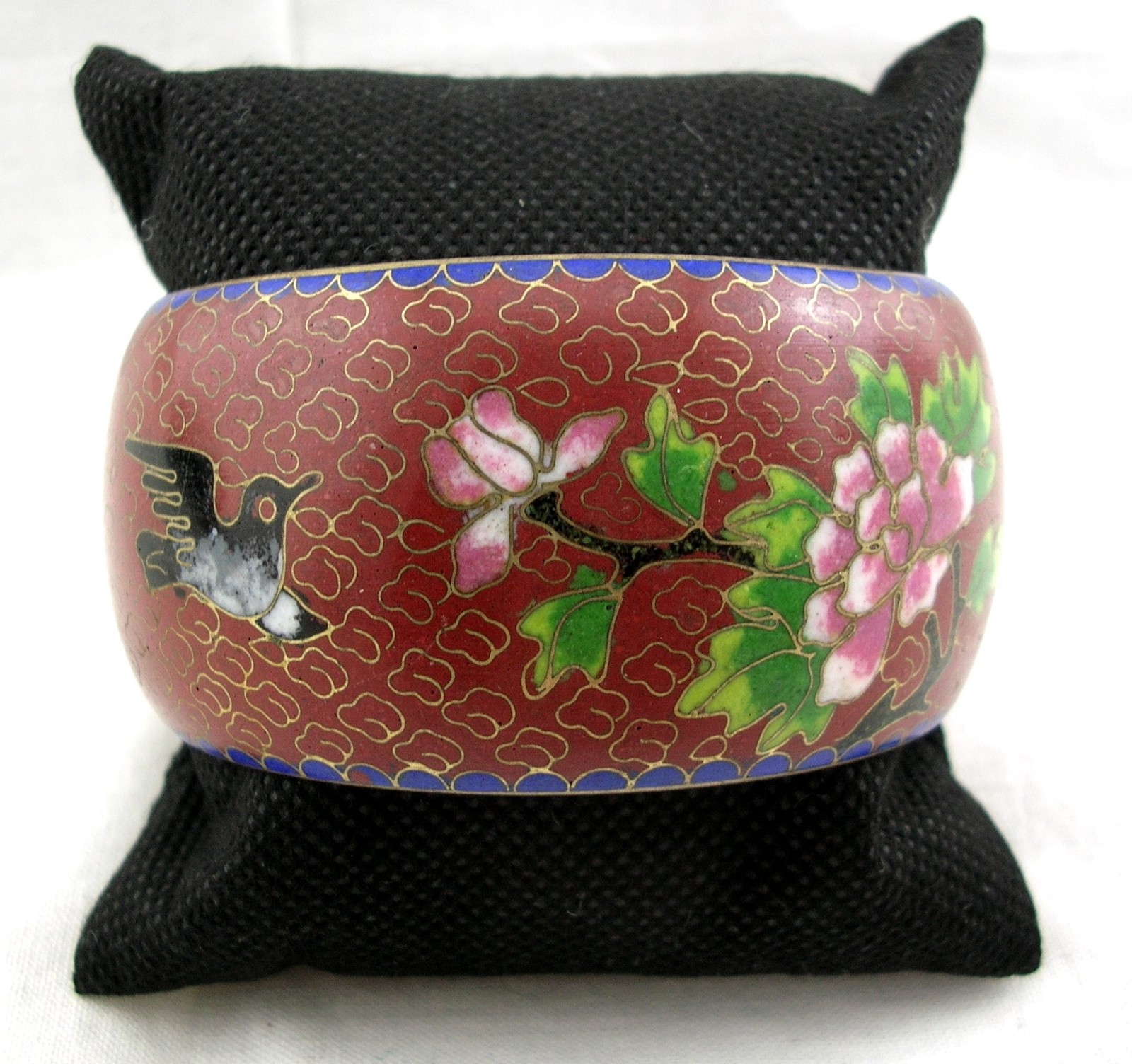 VINTAGE CHINA WIDE HARD CLOISONNE BRACELET