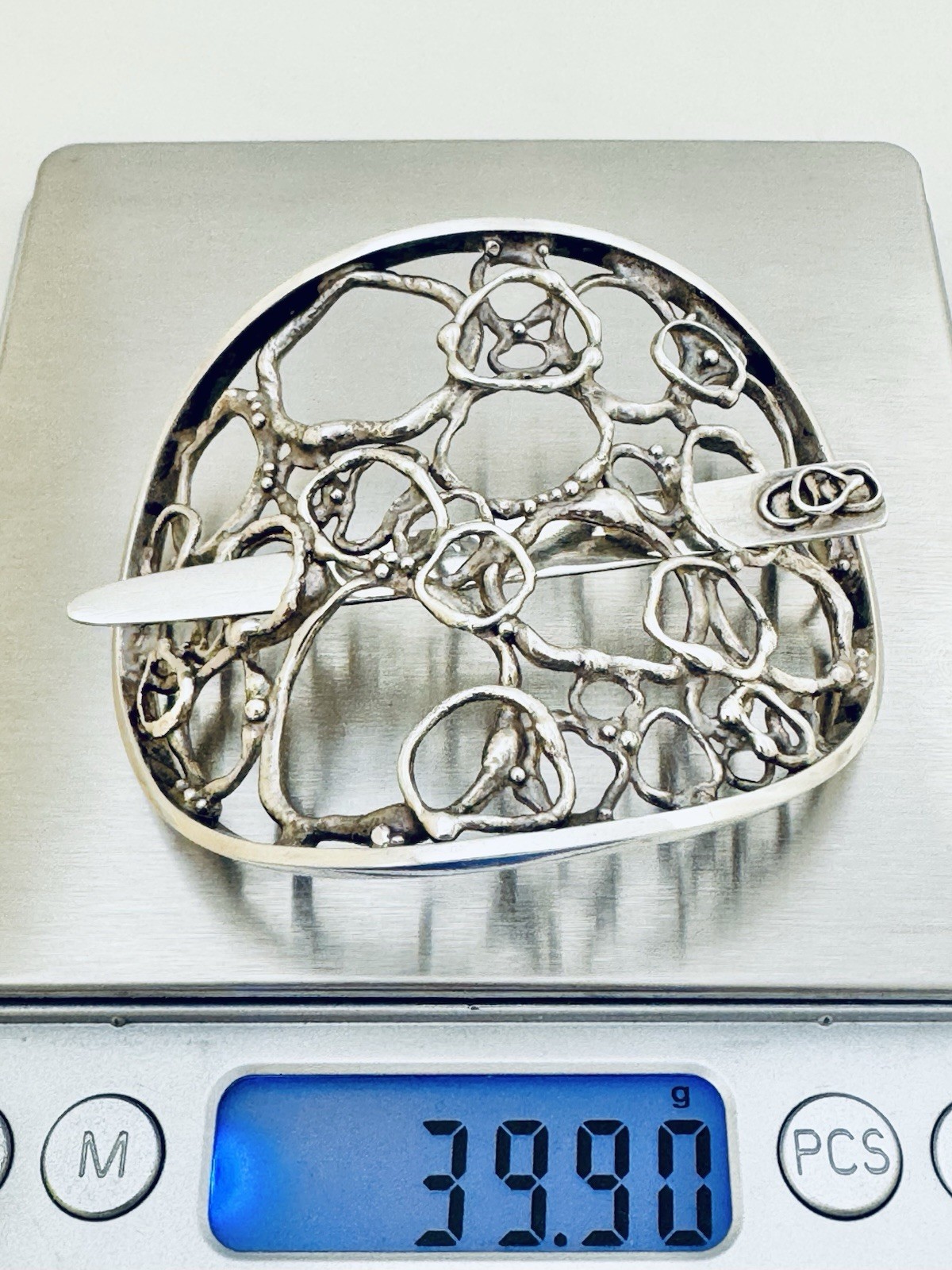 Jane Watling Lacock Solid Sterling Silver Hair Clip London 1986