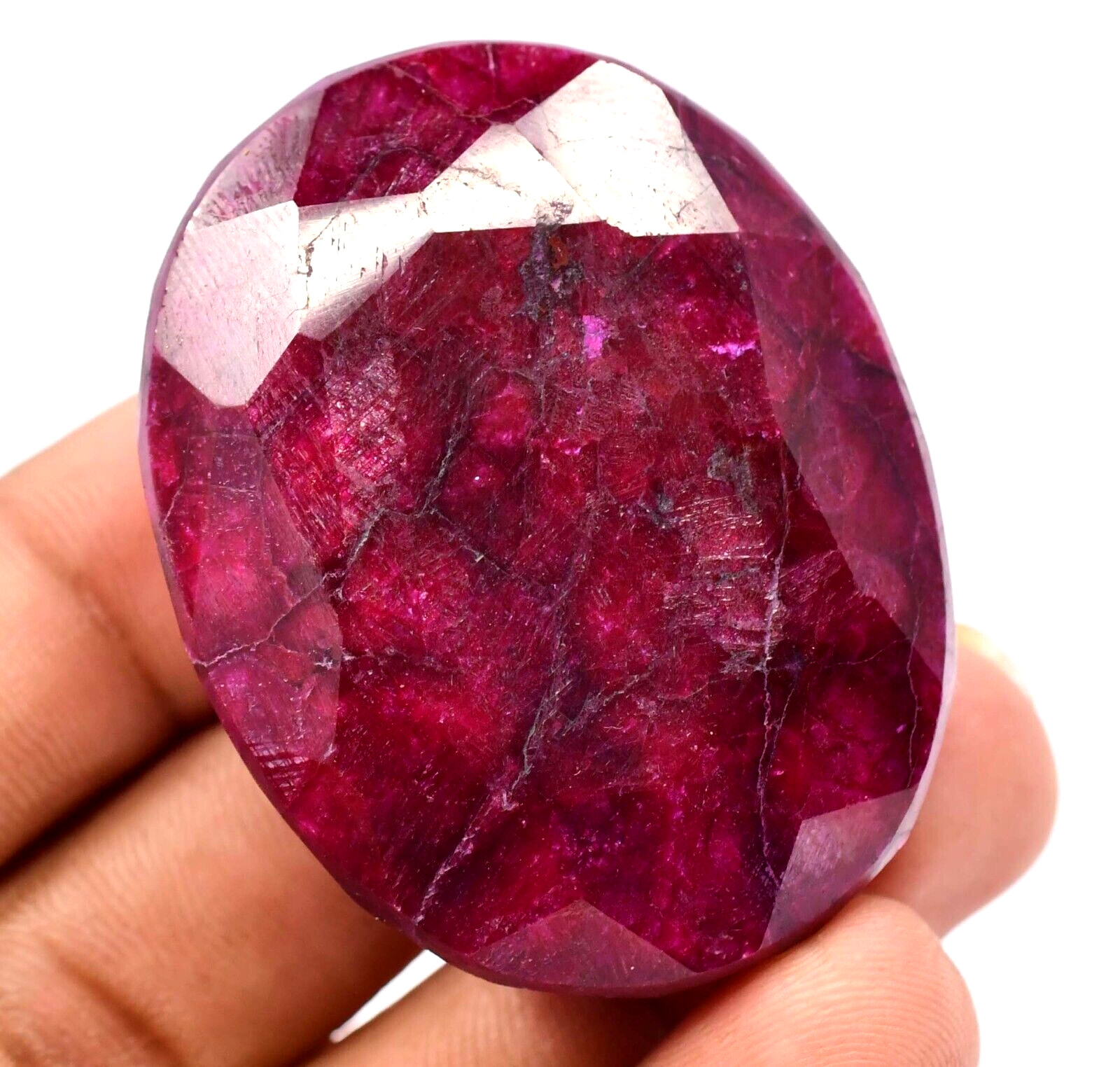 405.0 CT Natural Huge Red Ruby Certified Museum Use Treated Oval Cut Gemstone