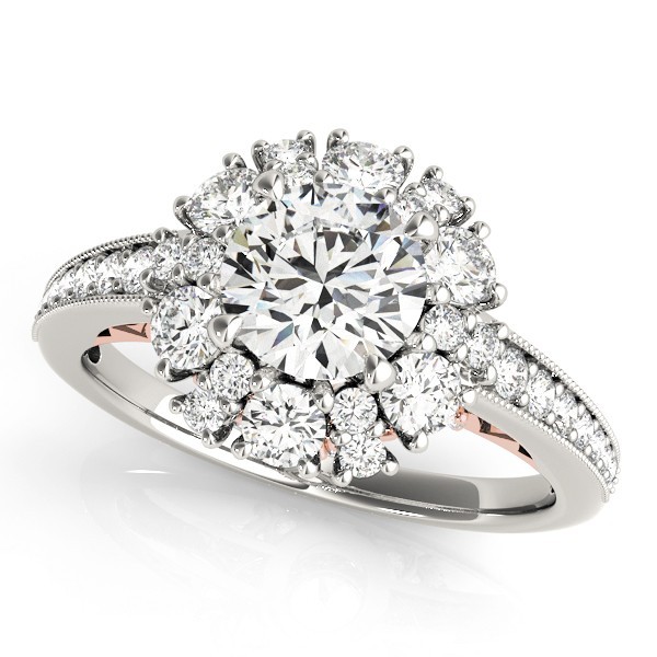 VS F 2.01Ct Lab Grown Diamond Designer Style Halo Engagement Ring For Women Gold