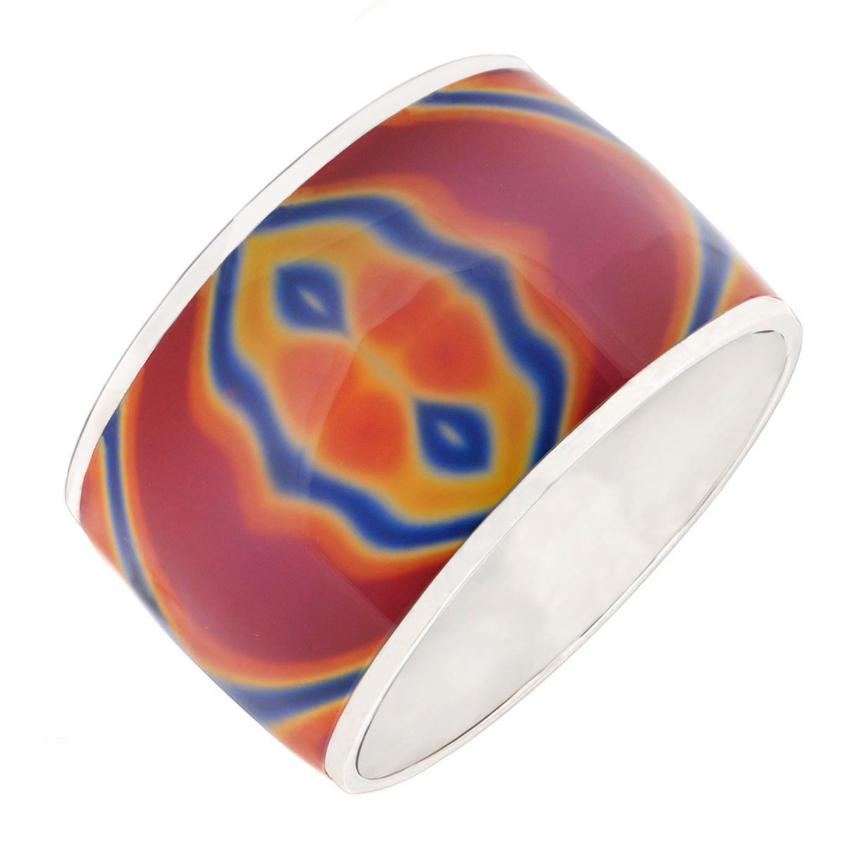 De Buman Sterling Silver “Dream” Multicolor Enamel Bangle Bracelet